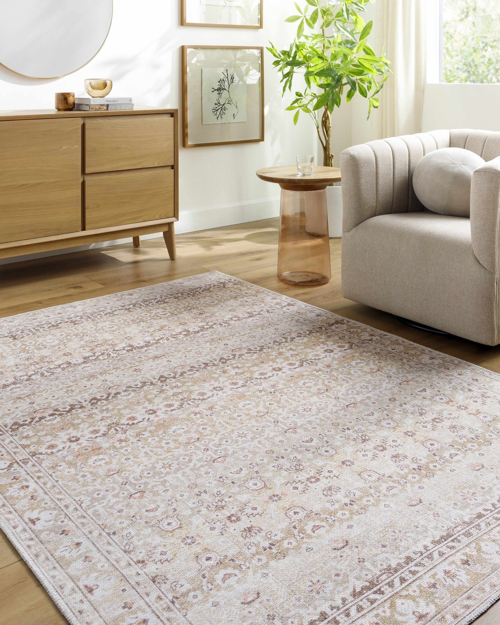 Bienna Vintage Flat Pile Washable Rug - Ornate Home