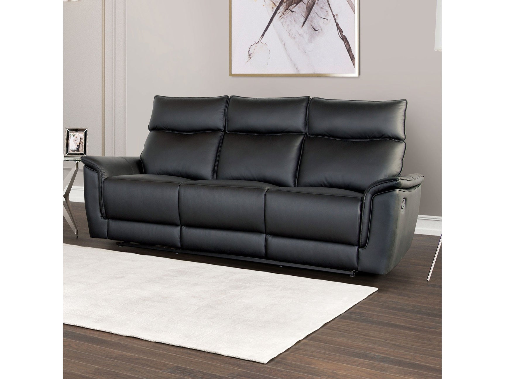 Bienne Black Reclining Sofa - Ornate Home
