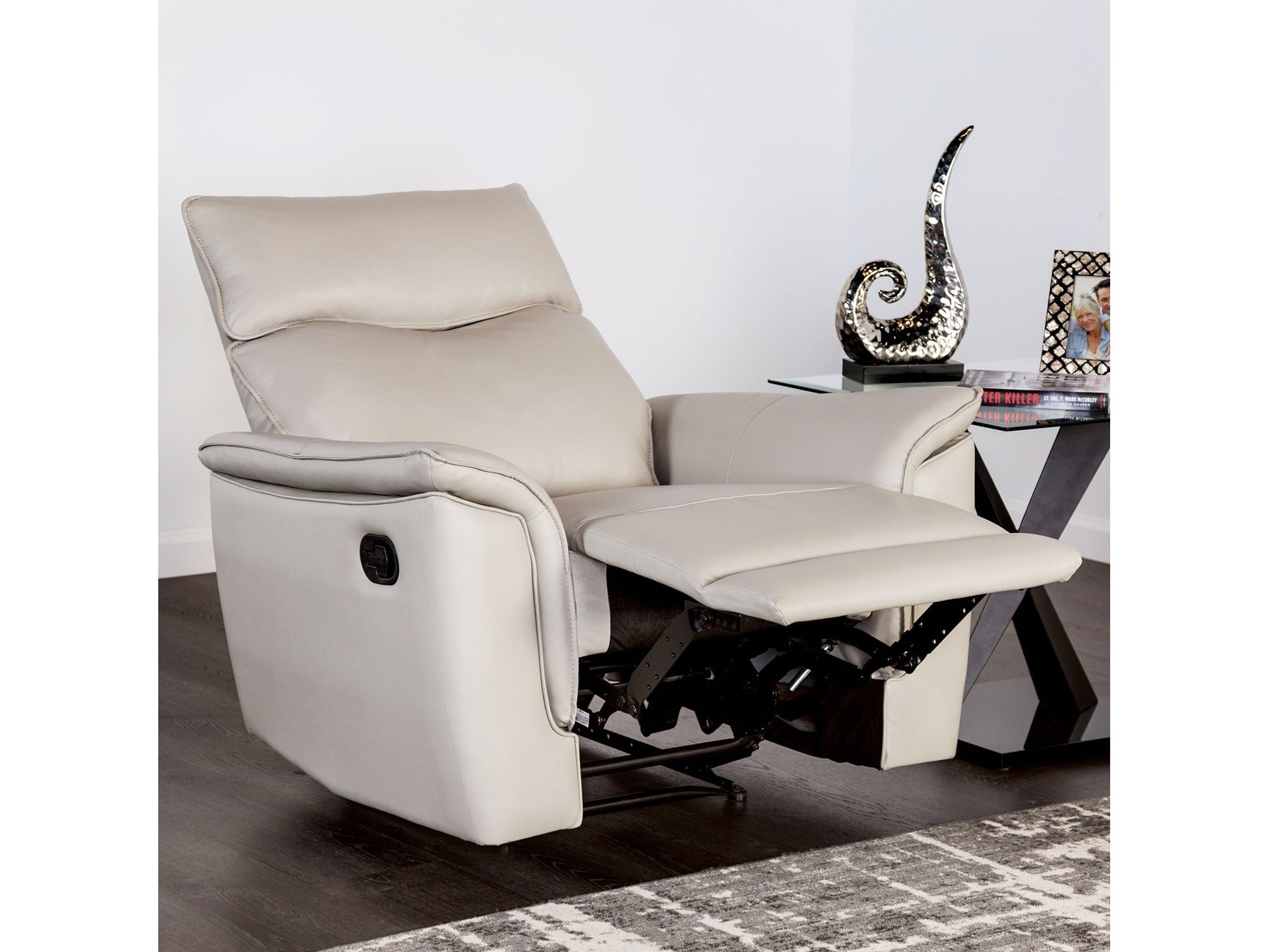 Bienne Taupe Recliner - Ornate Home