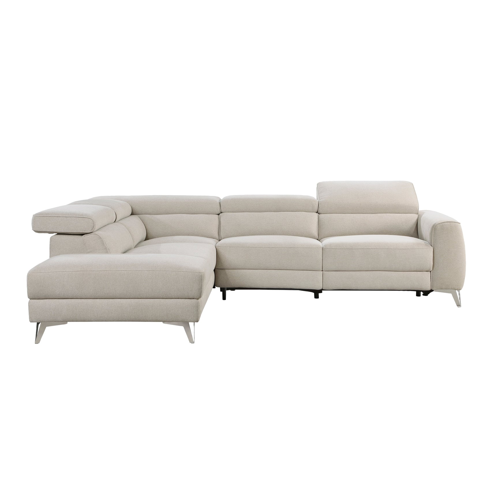 Bienvenue Beige 2-Piece Power Reclining Sectional with Left Chaise - Ornate Home