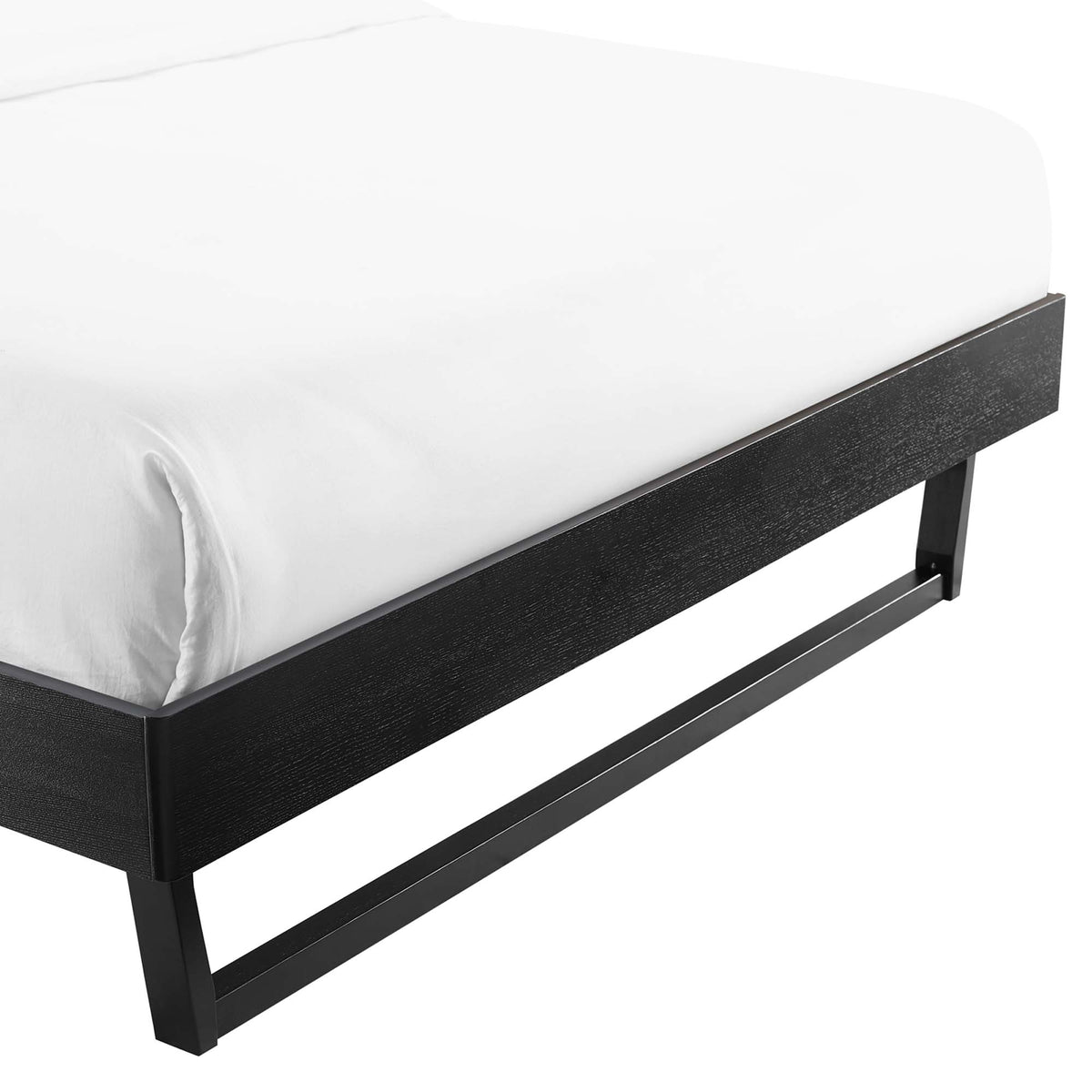Billie Black Wood Full Platform Bed Frame - Ornate Home