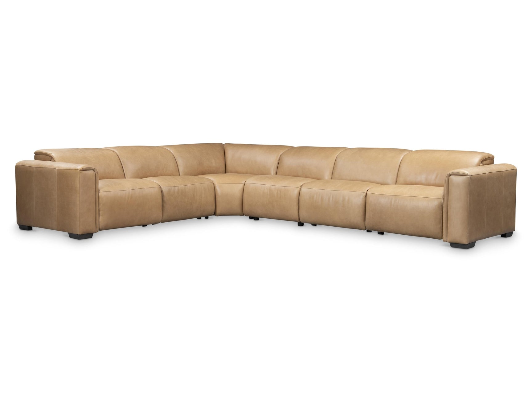 Billings Beige/Tan Leather Power Motion Sectional - Ornate Home