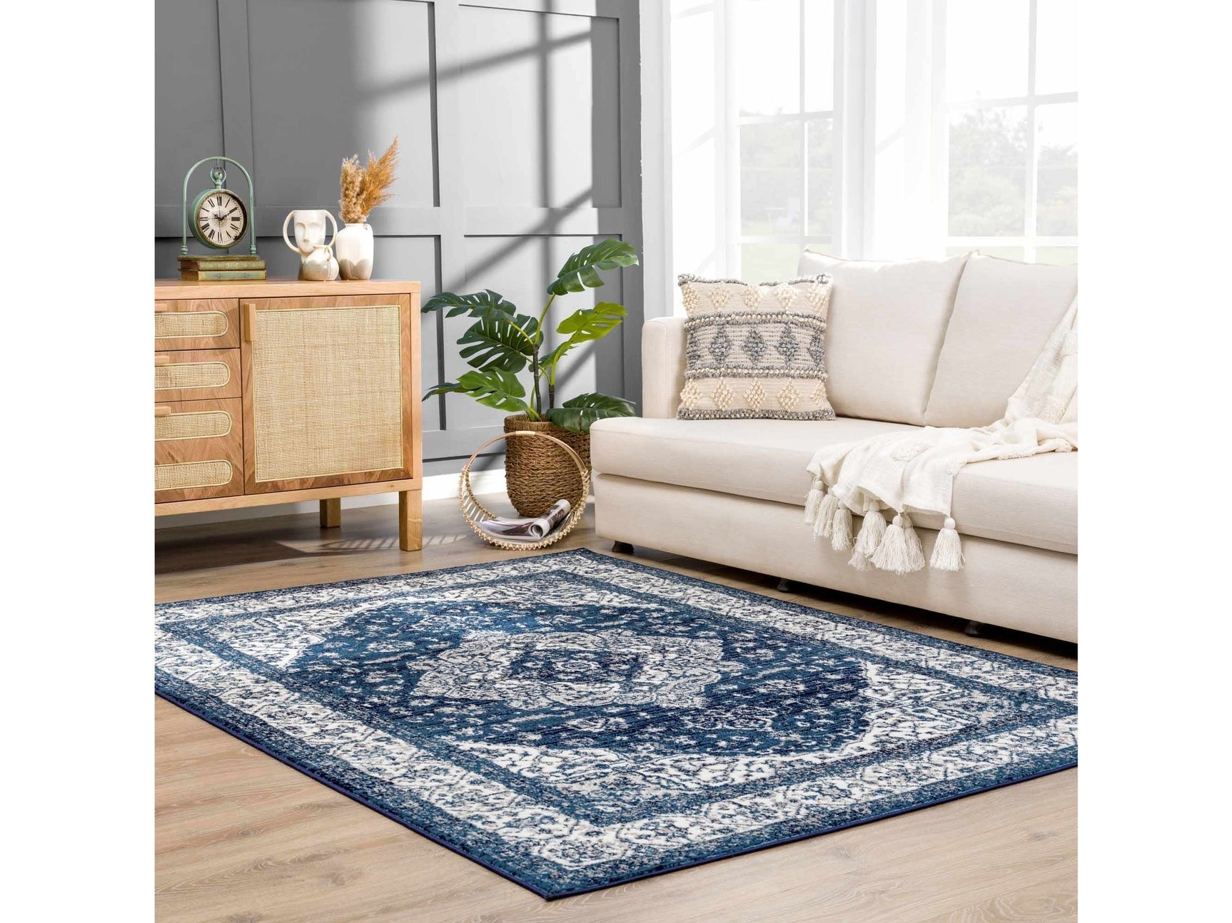 Billy Blue Medallion Rug - Ornate Home