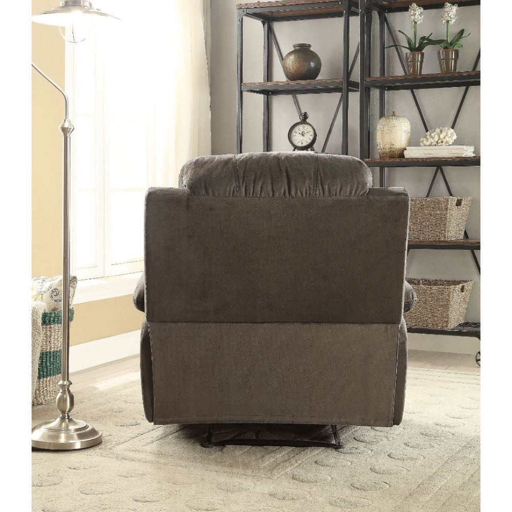 Bina Charcoal Polished Microfiber Recliner (Motion) - Ornate Home
