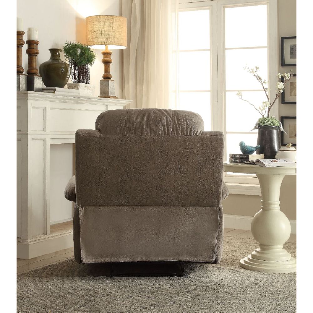 Bina Gray Polished Microfiber Recliner (Motion) - Ornate Home