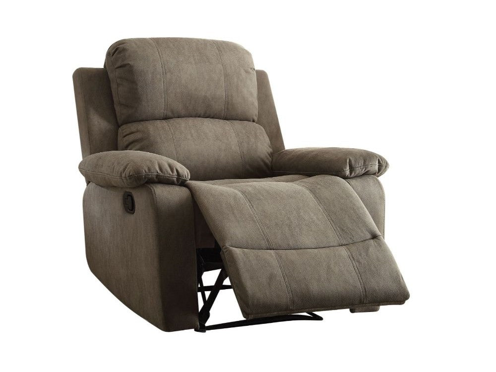 Bina Gray Polished Microfiber Recliner (Motion) - Ornate Home