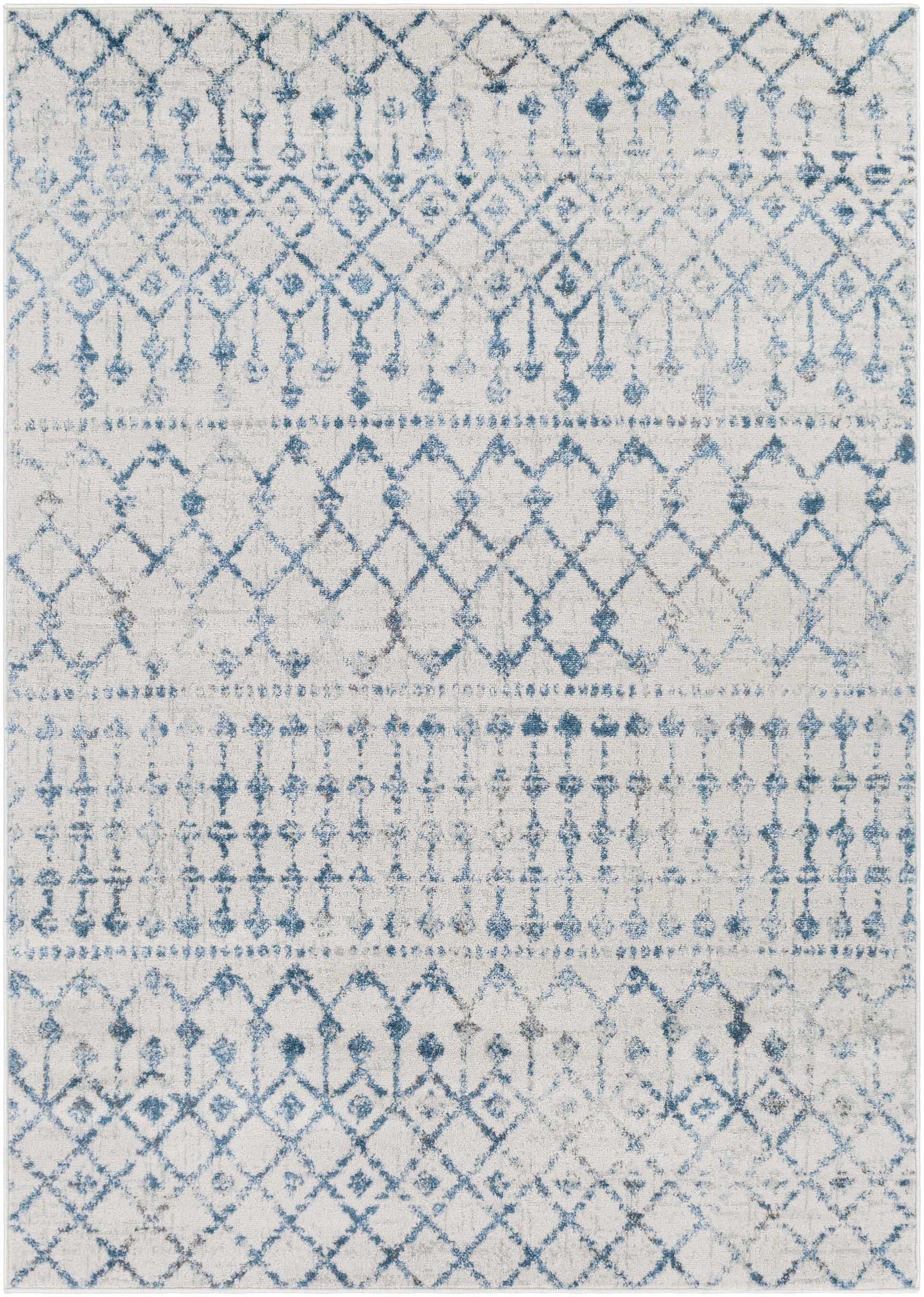 Binabalian Blue&White Tribal Area Carpet - Clearance - Ornate Home