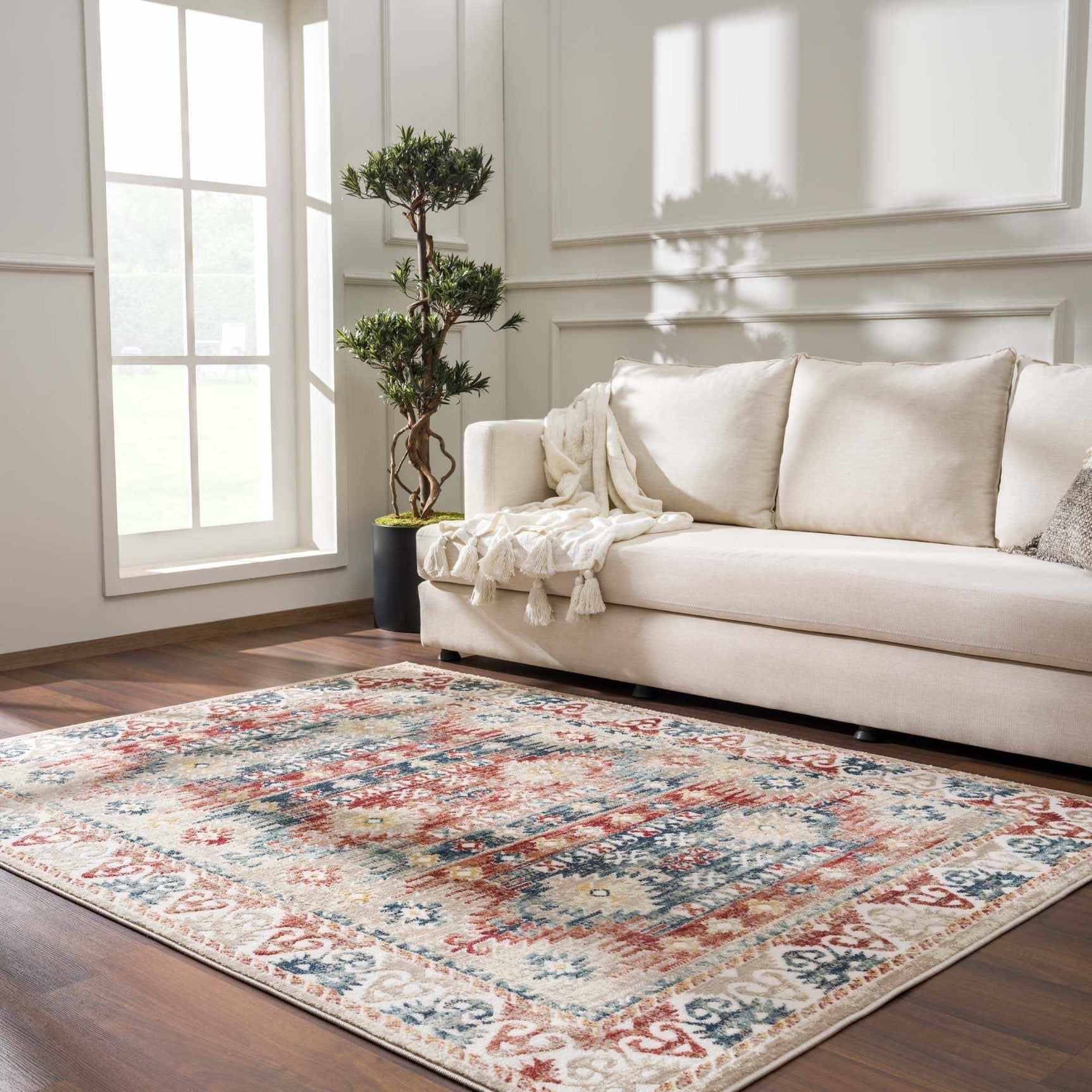 Bindi Blue & Rose Area Rug - Clearance - Ornate Home