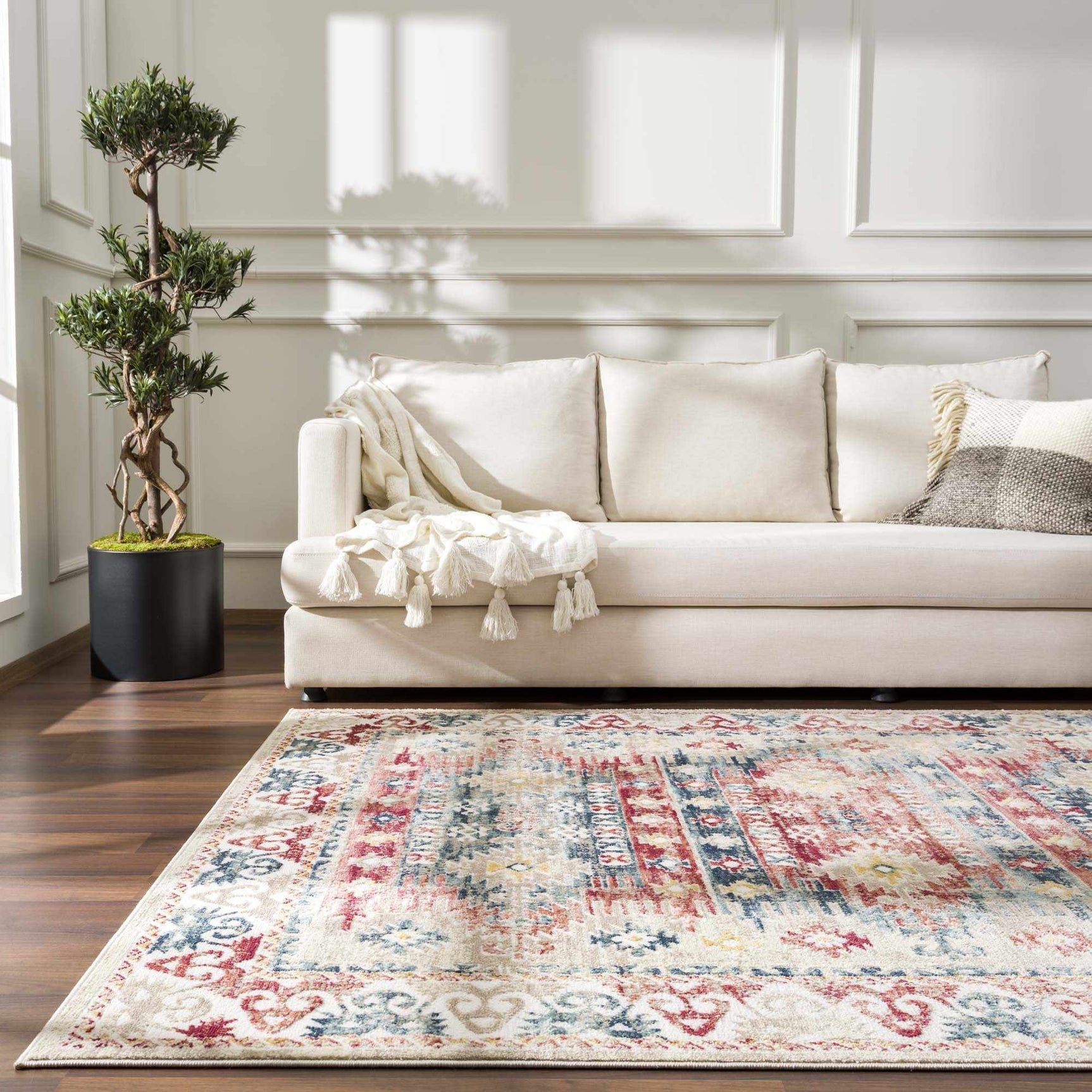 Bindi Blue & Rose Area Rug - Clearance - Ornate Home