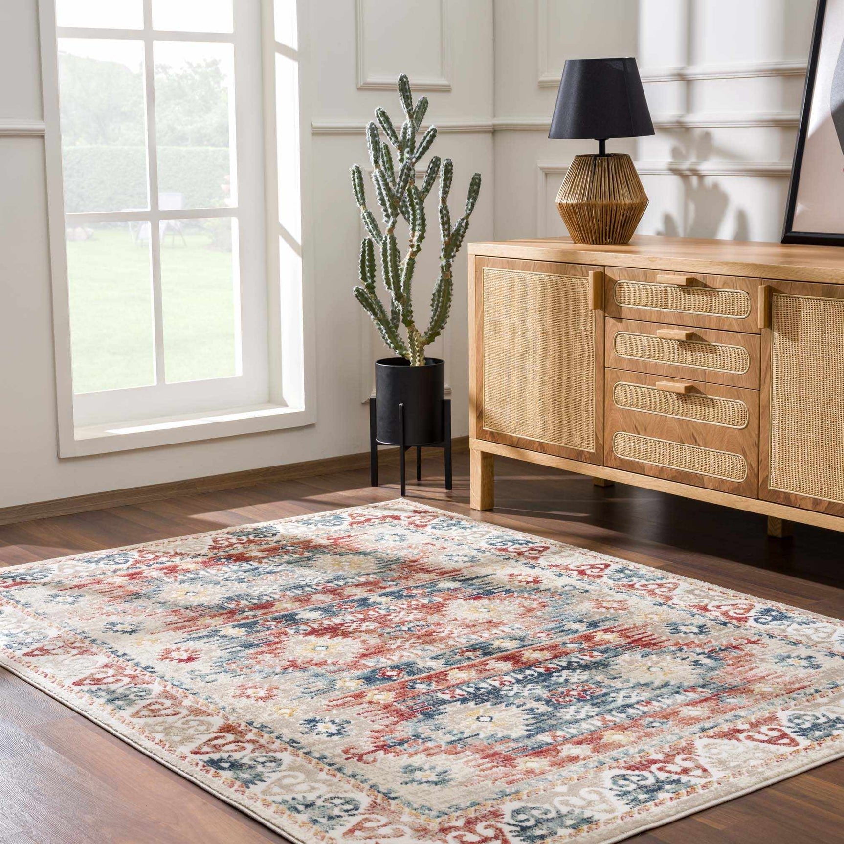 Bindi Blue & Rose Area Rug - Ornate Home
