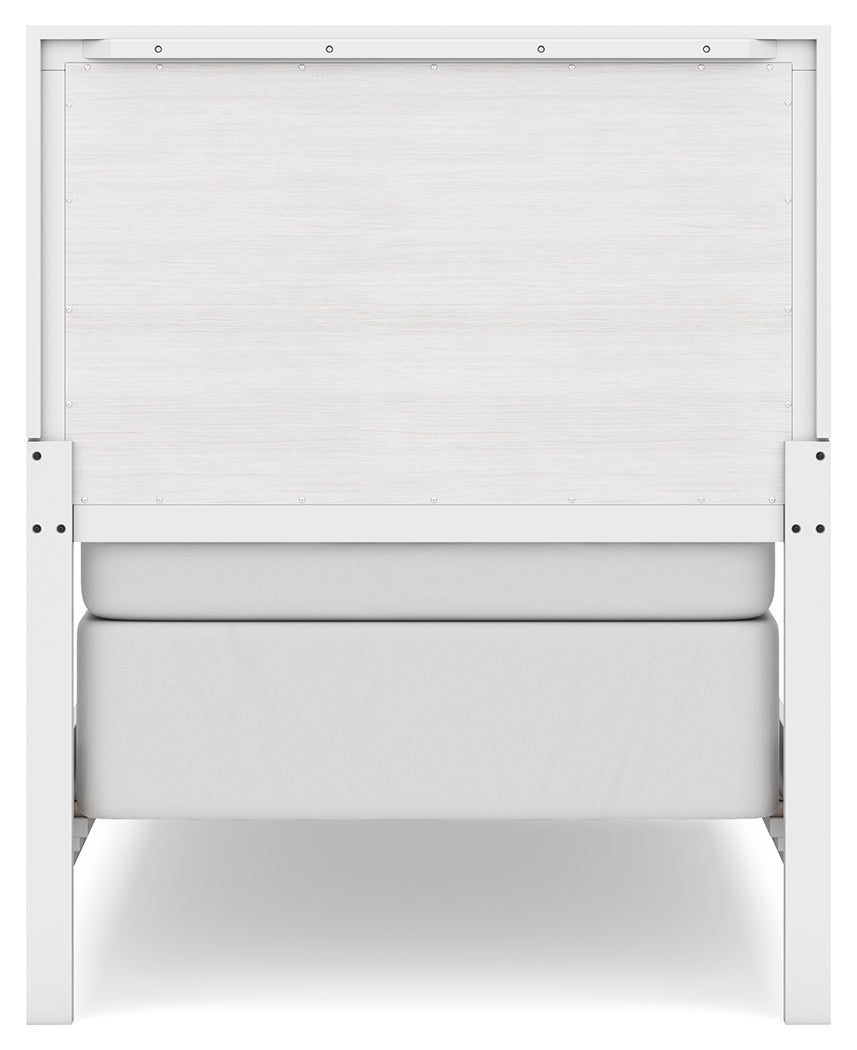 Binterglen White Twin Panel Bedroom Set with Dresser, Mirror, Chest and 2 Nightstands - Ornate Home