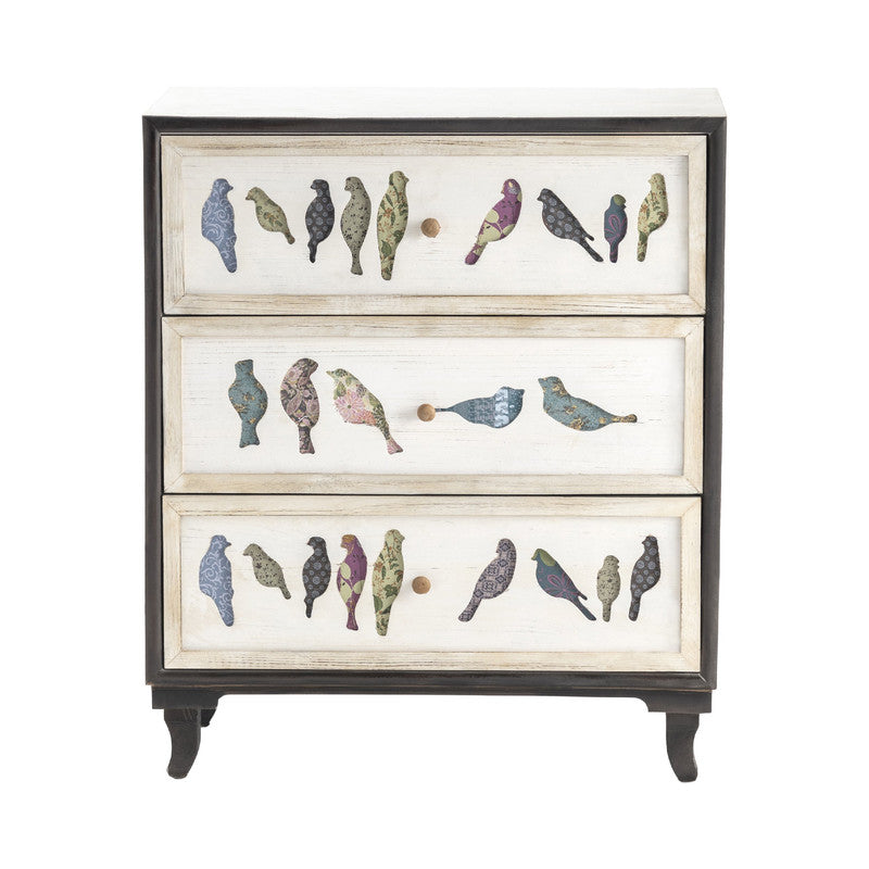 Birds On A Wire White/Brown Chest - Ornate Home