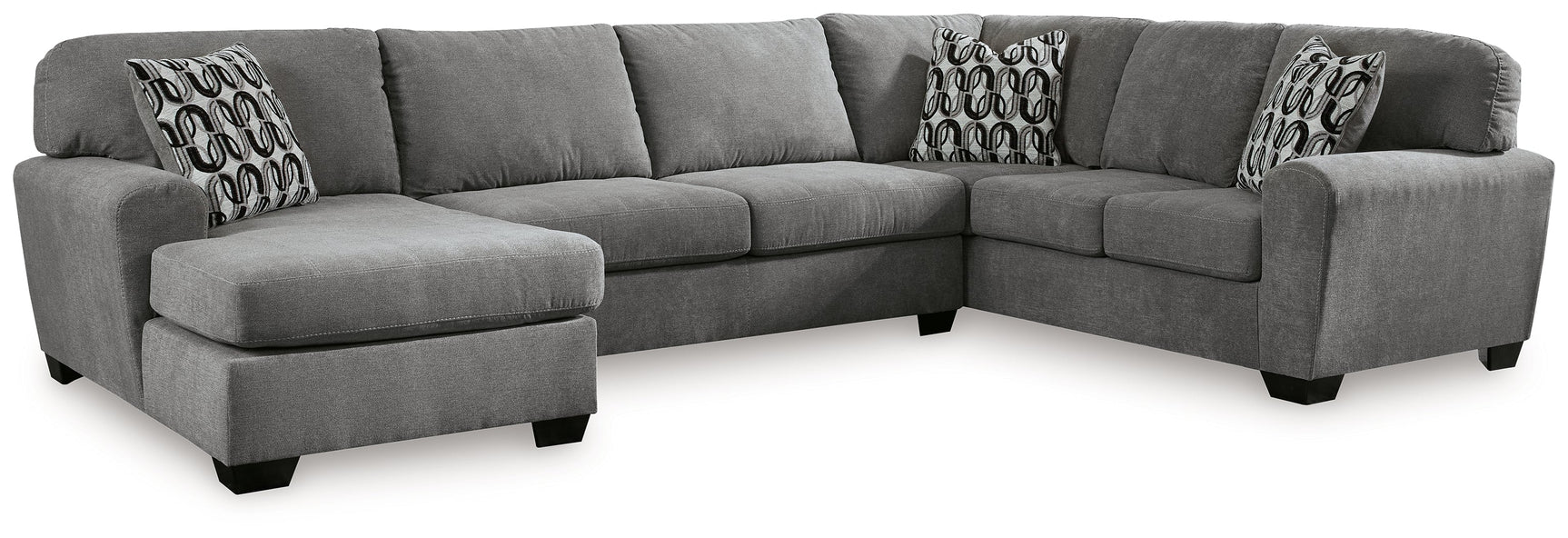 Birkdale Court Gray 3-Piece Sectional with LAF Chaise - Ornate Home