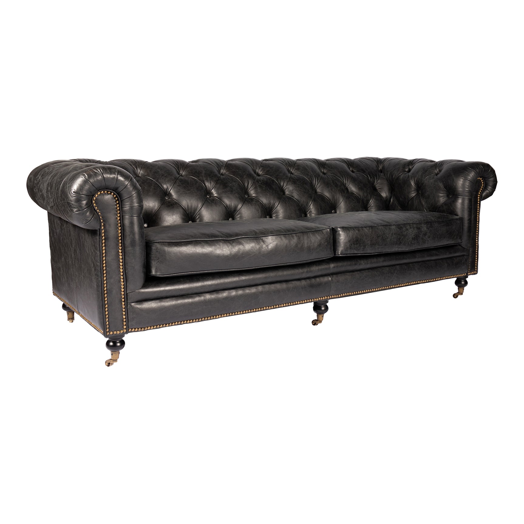 Birmingham Black Leather Sofa - Ornate Home