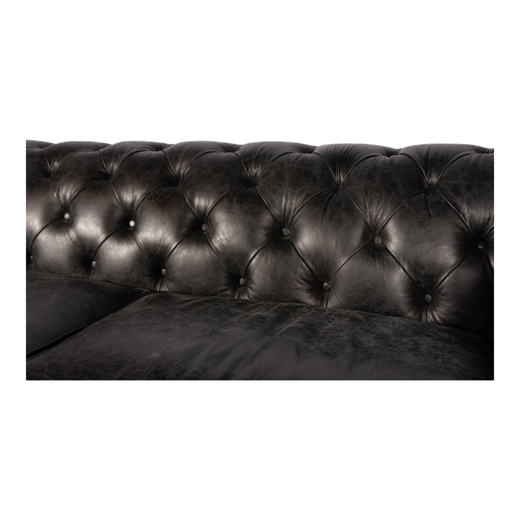 Birmingham Black Leather Sofa - Ornate Home