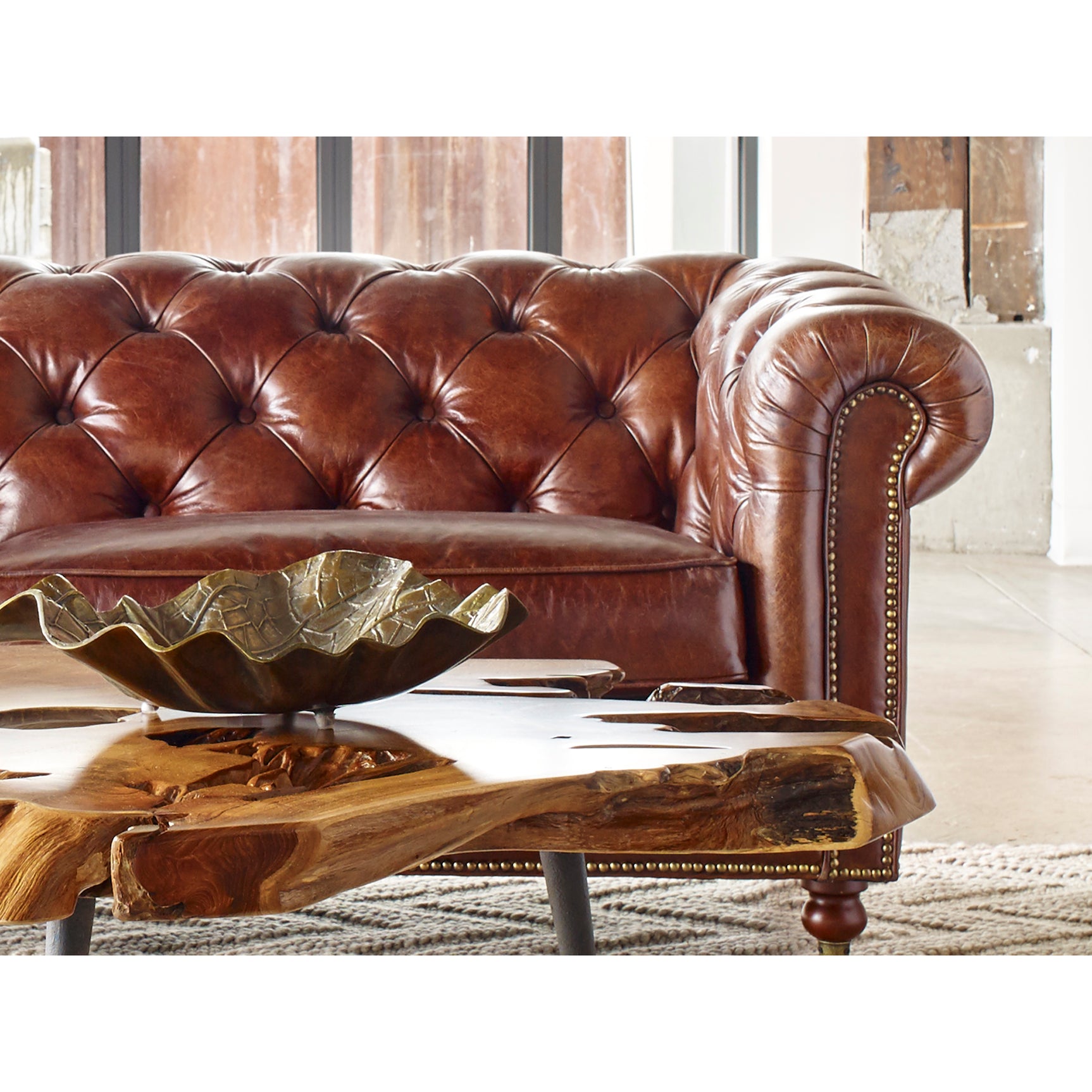 Birmingham Dark Brown Leather Sofa - Ornate Home