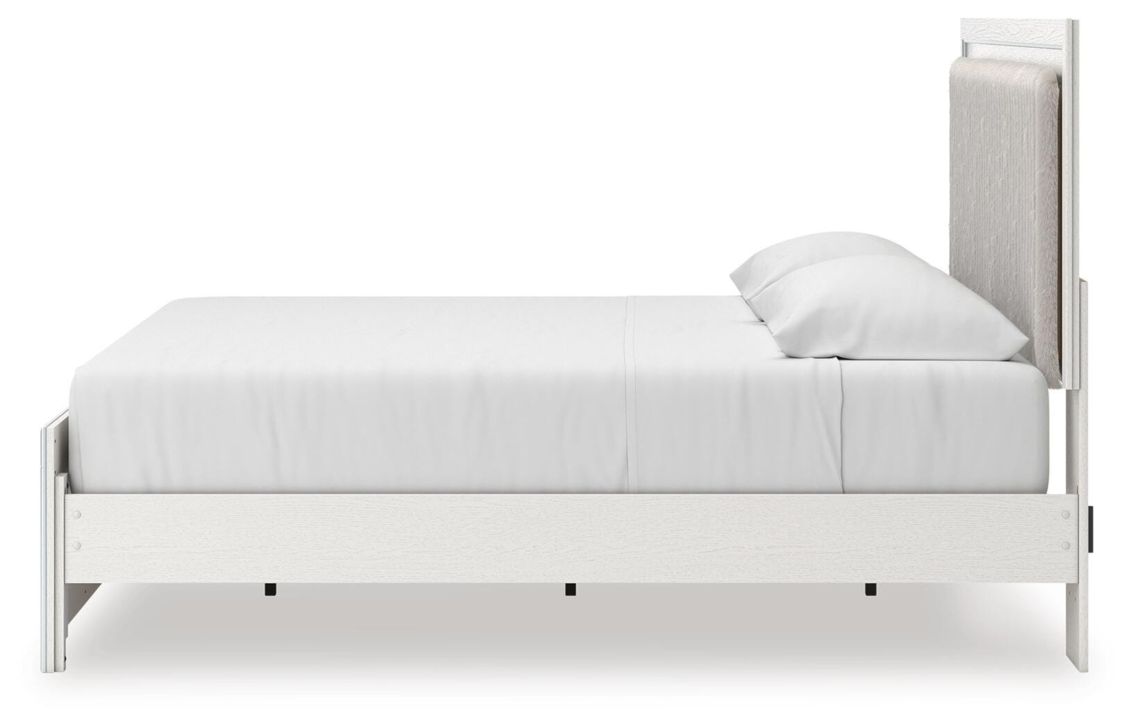 Birmonton White King Upholstered Panel Platform Bed - Ornate Home