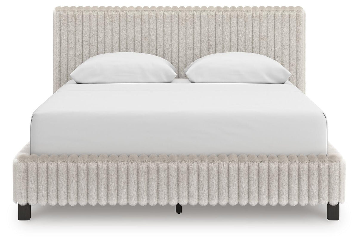 Birmonton White Queen Upholstered Bed - Ornate Home