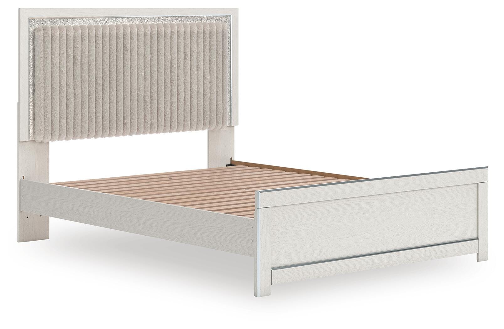 Birmonton White Queen Upholstered Panel Platform Bed (Online Special Price) - Ornate Home