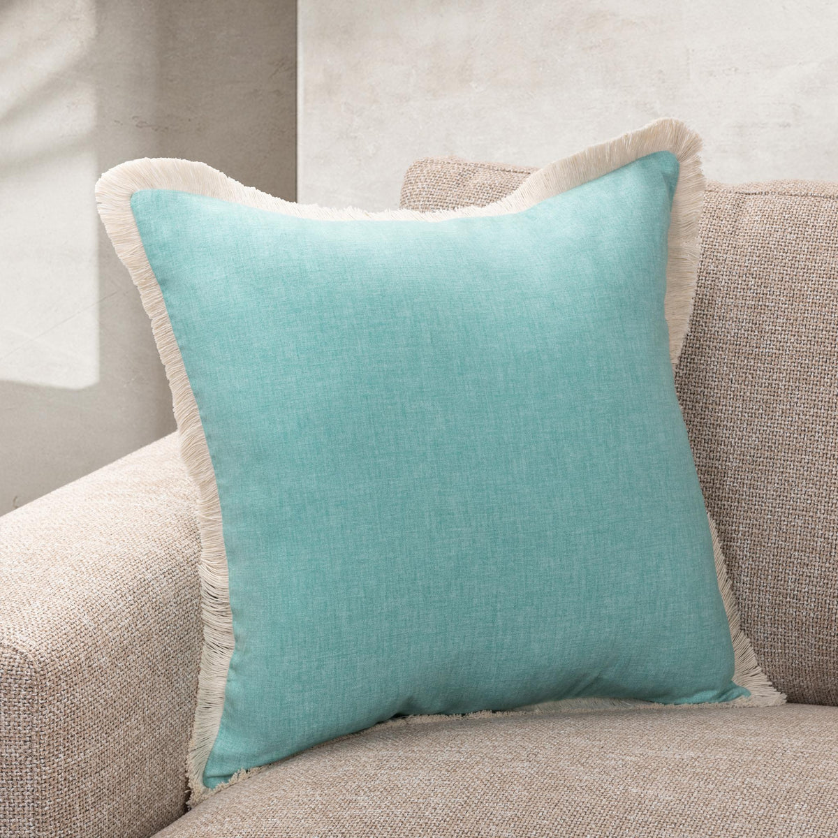 Biscayne Aqua Blue 20"x20" Throw Pillow (Set of 2)