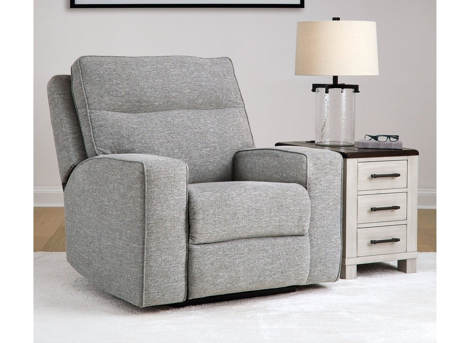 Biscoe Pewter Power Recliner - Ornate Home