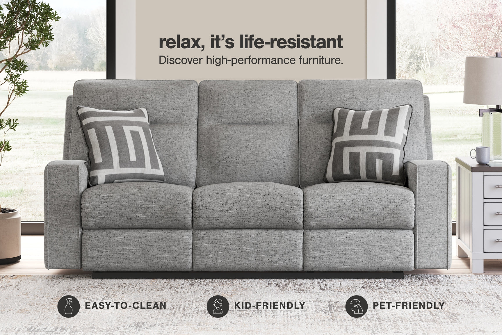 Biscoe Pewter Power Reclining Sofa and Loveseat (Online Special Price) - Ornate Home
