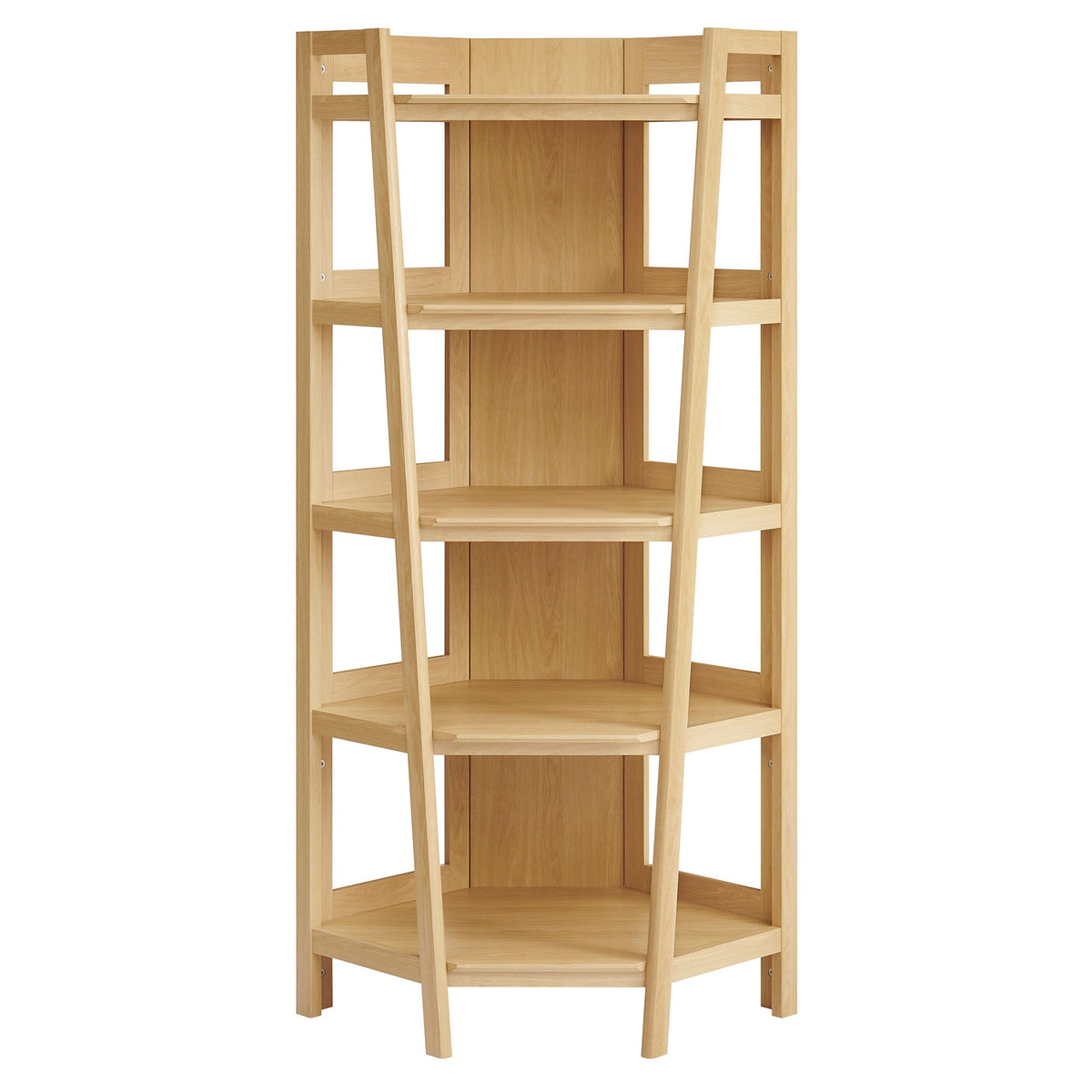 Bixby Oak 71 Inch Corner Bookshelf - Ornate Home