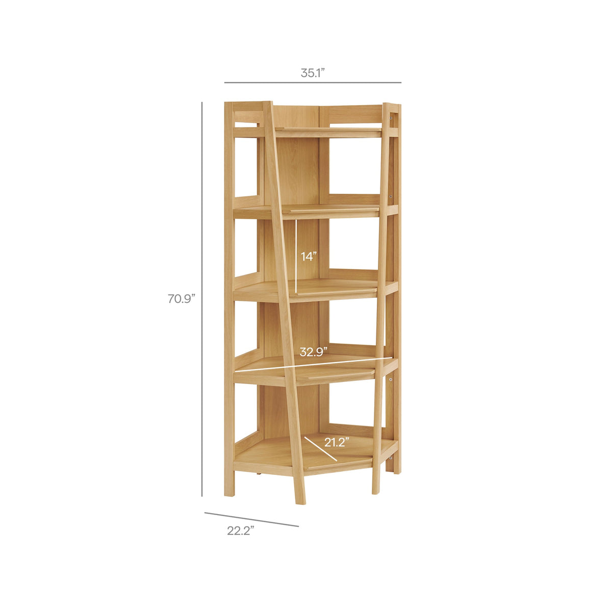 Bixby Oak 71 Inch Corner Bookshelf - Ornate Home
