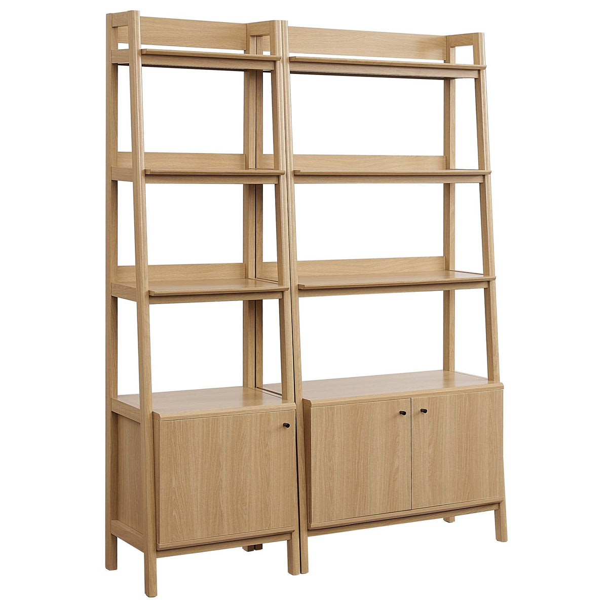 Bixby Oak Wood Bookshelves (Set of 2) - Ornate Home