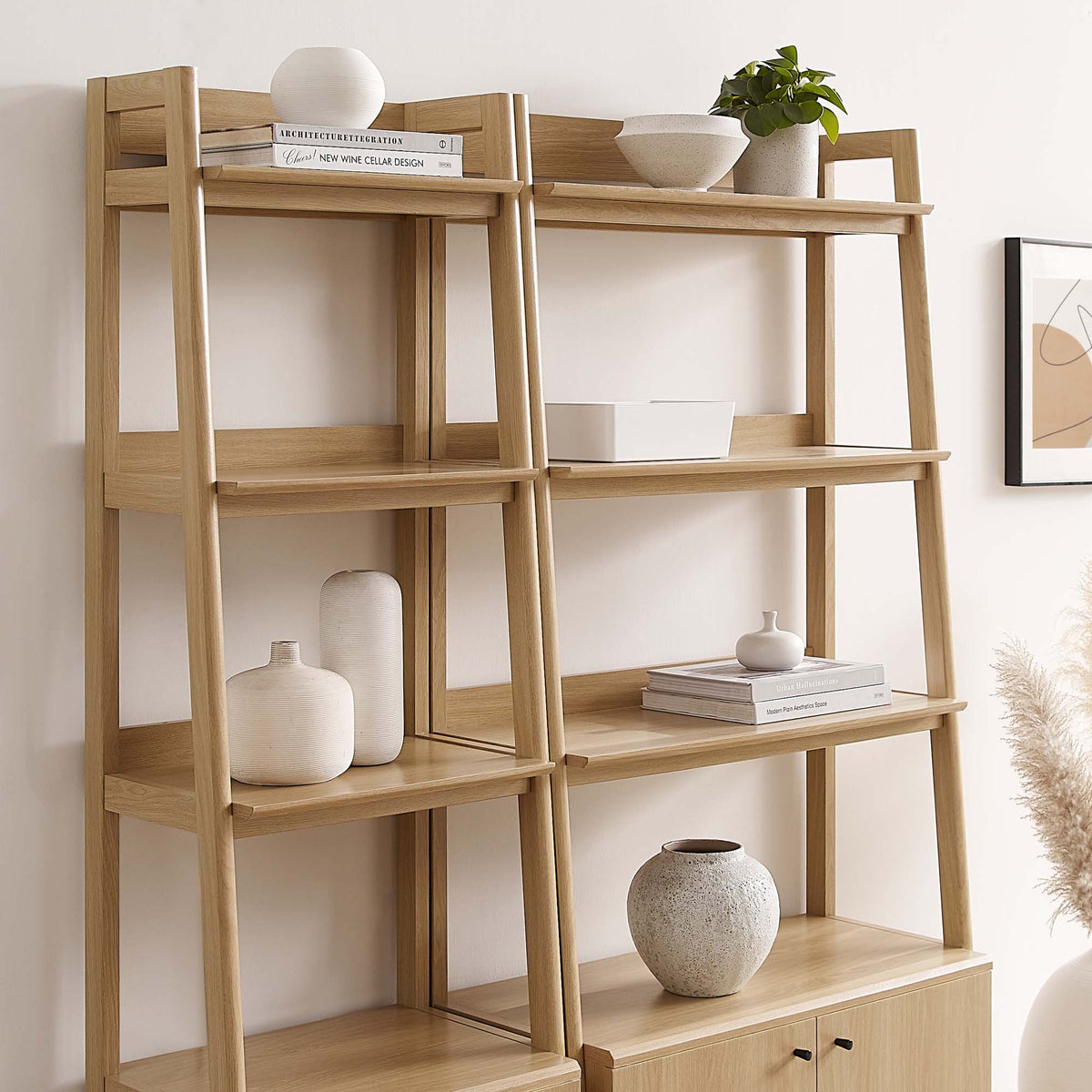 Bixby Oak Wood Bookshelves (Set of 2) - Ornate Home