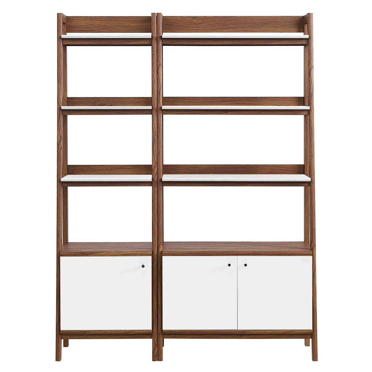 Bixby Walnut Wood Bookshelves (Set of 2) - Ornate Home