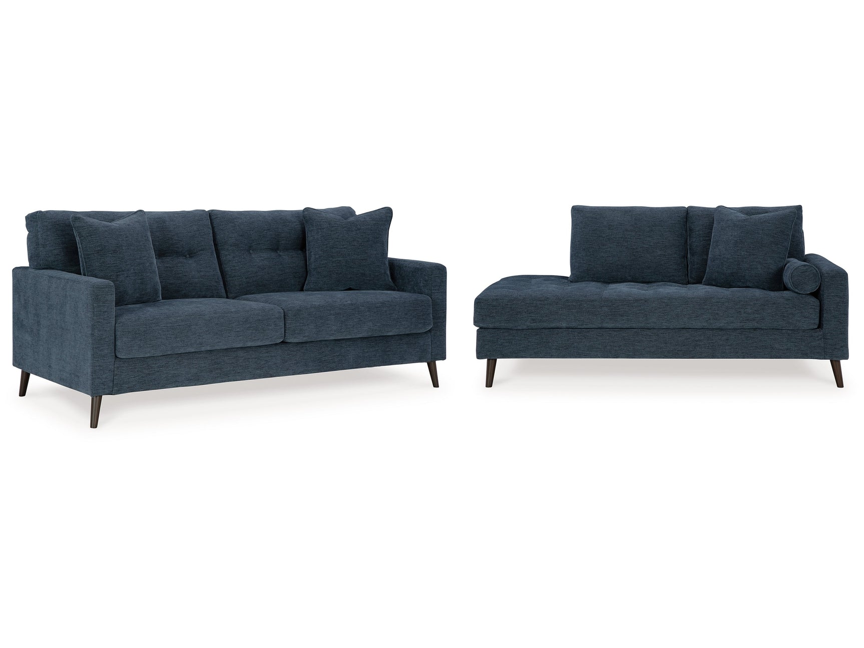 Bixler Navy Sofa and Chaise - Ornate Home