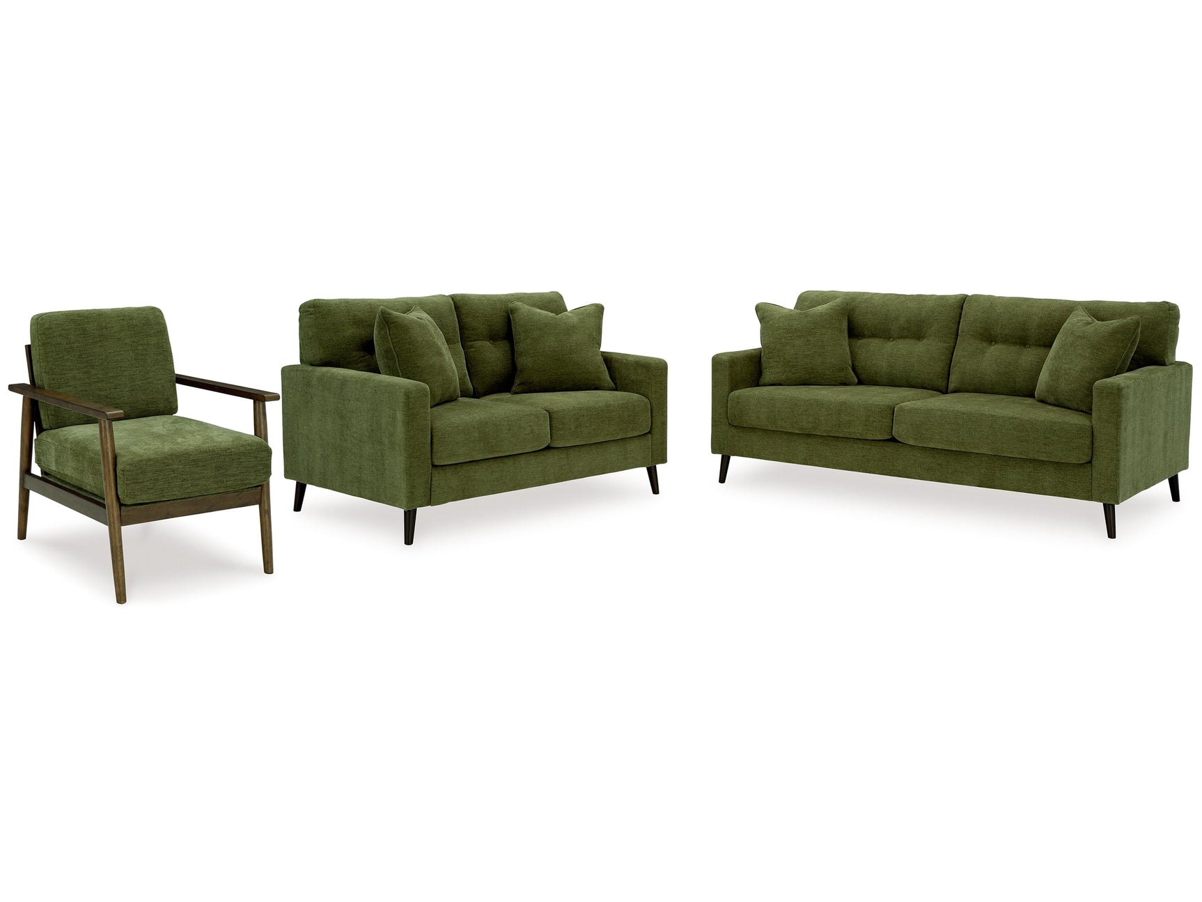 Bixler Olive Sofa, Loveseat and Chair - Ornate Home