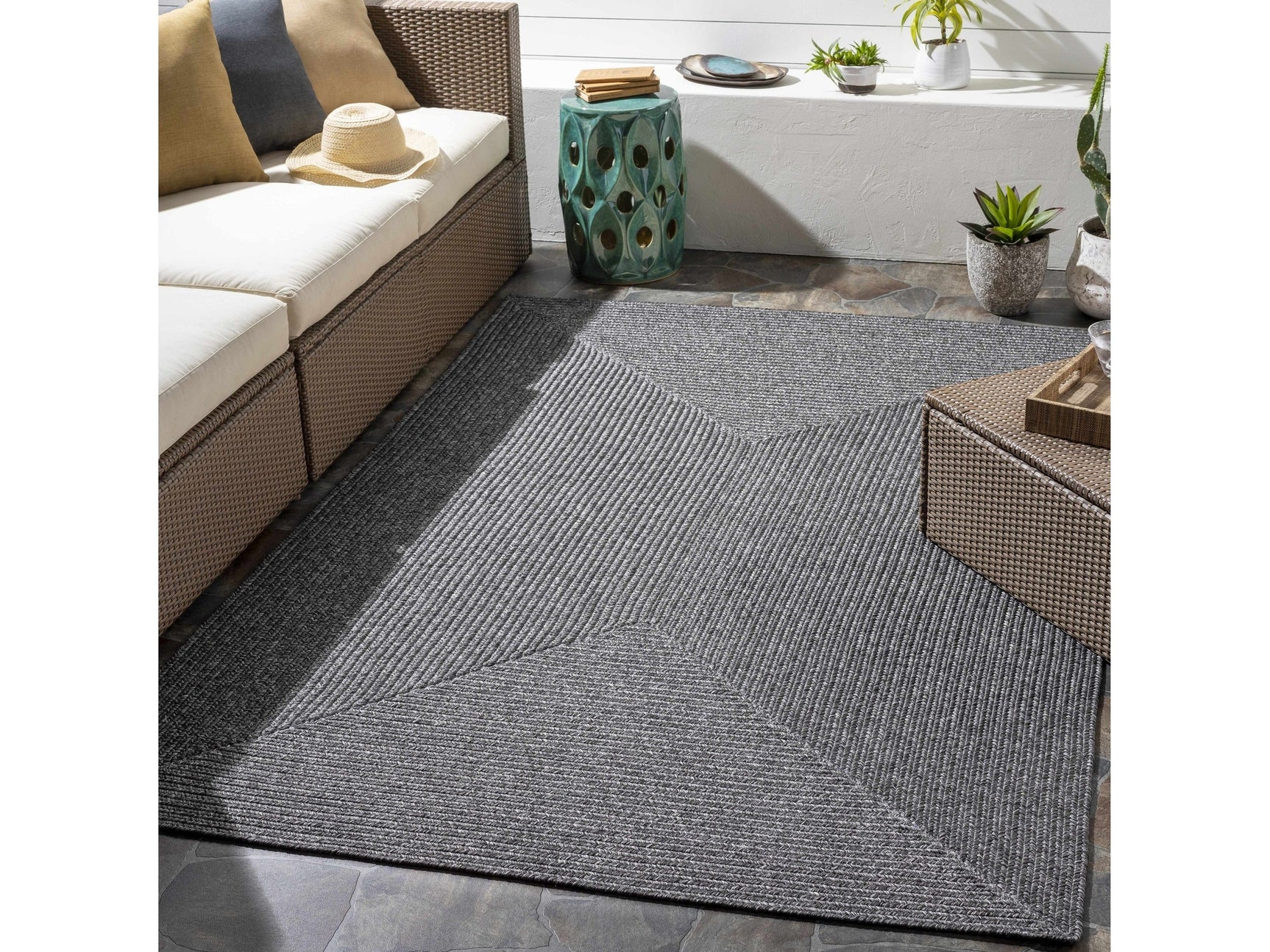 Black Braided Faux Jute Rug - Ornate Home