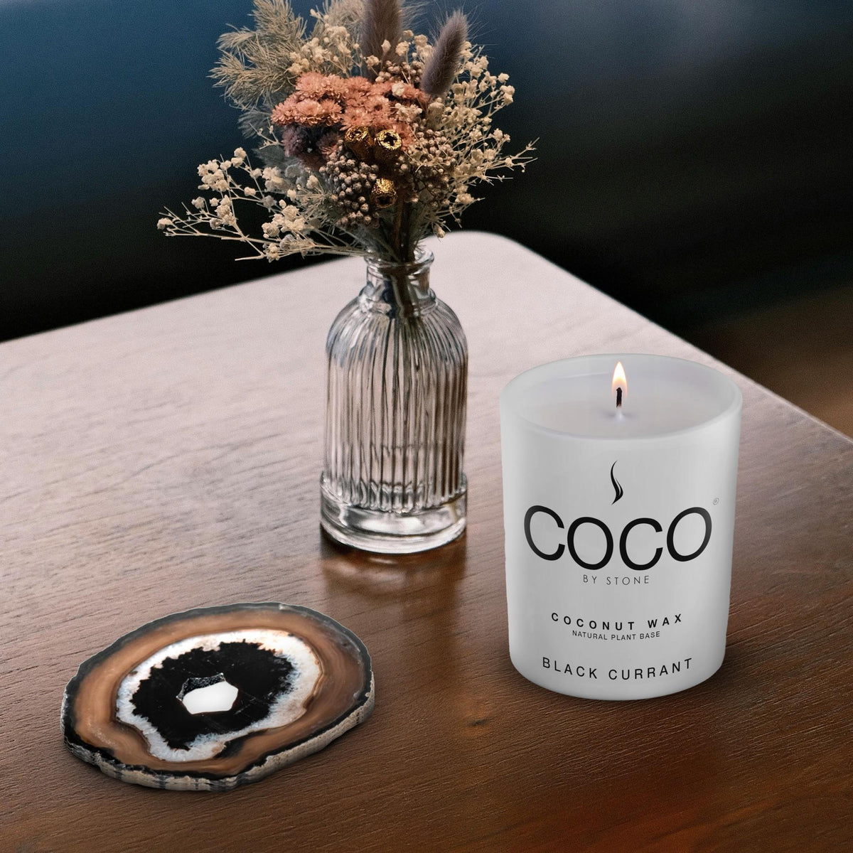 Black Currant Natural Coconut Apricot Wax Candle - Ornate Home