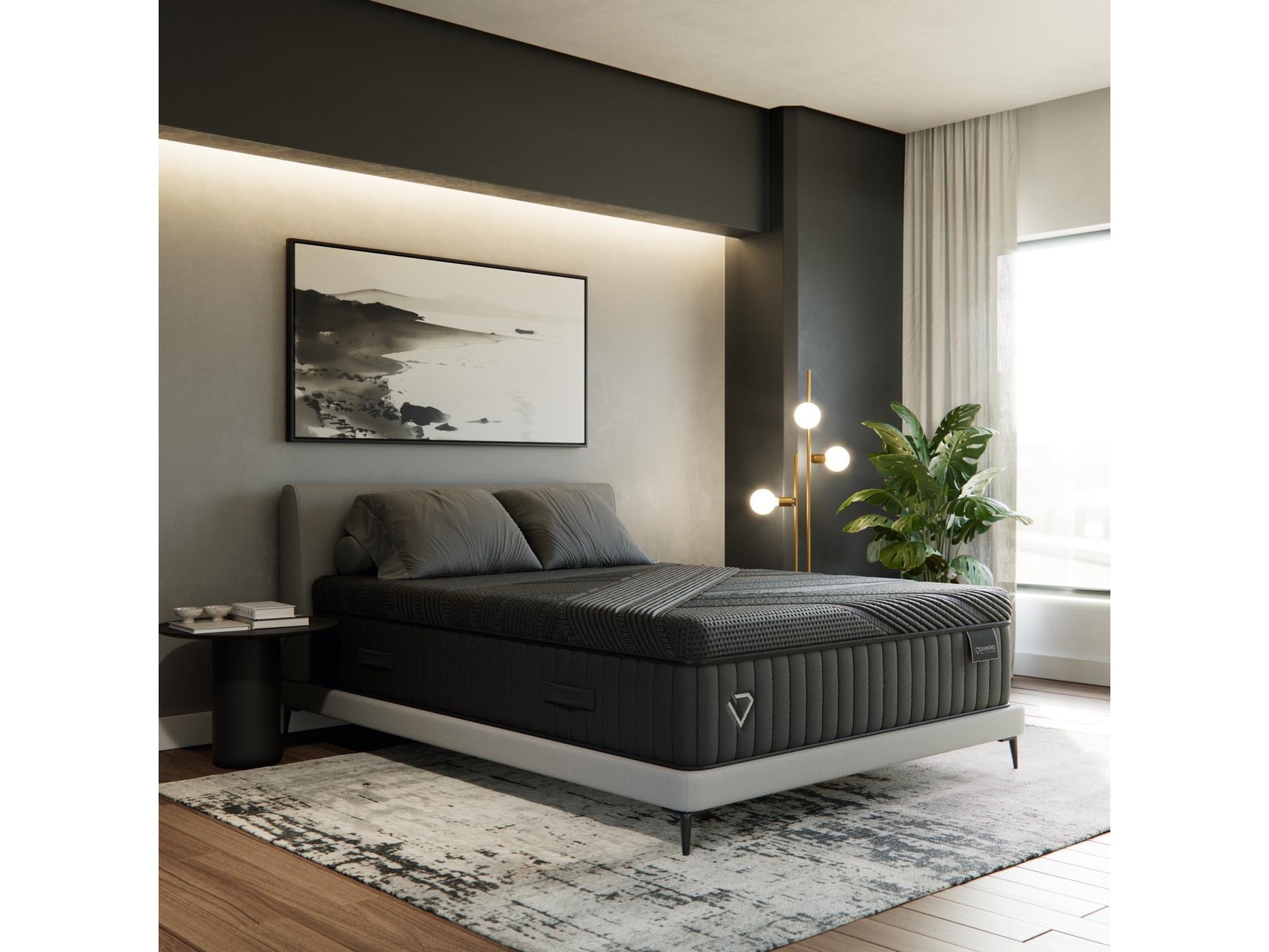 Black Diamond Summit Hybrid 15" Medium Black King Mattress - Ornate Home