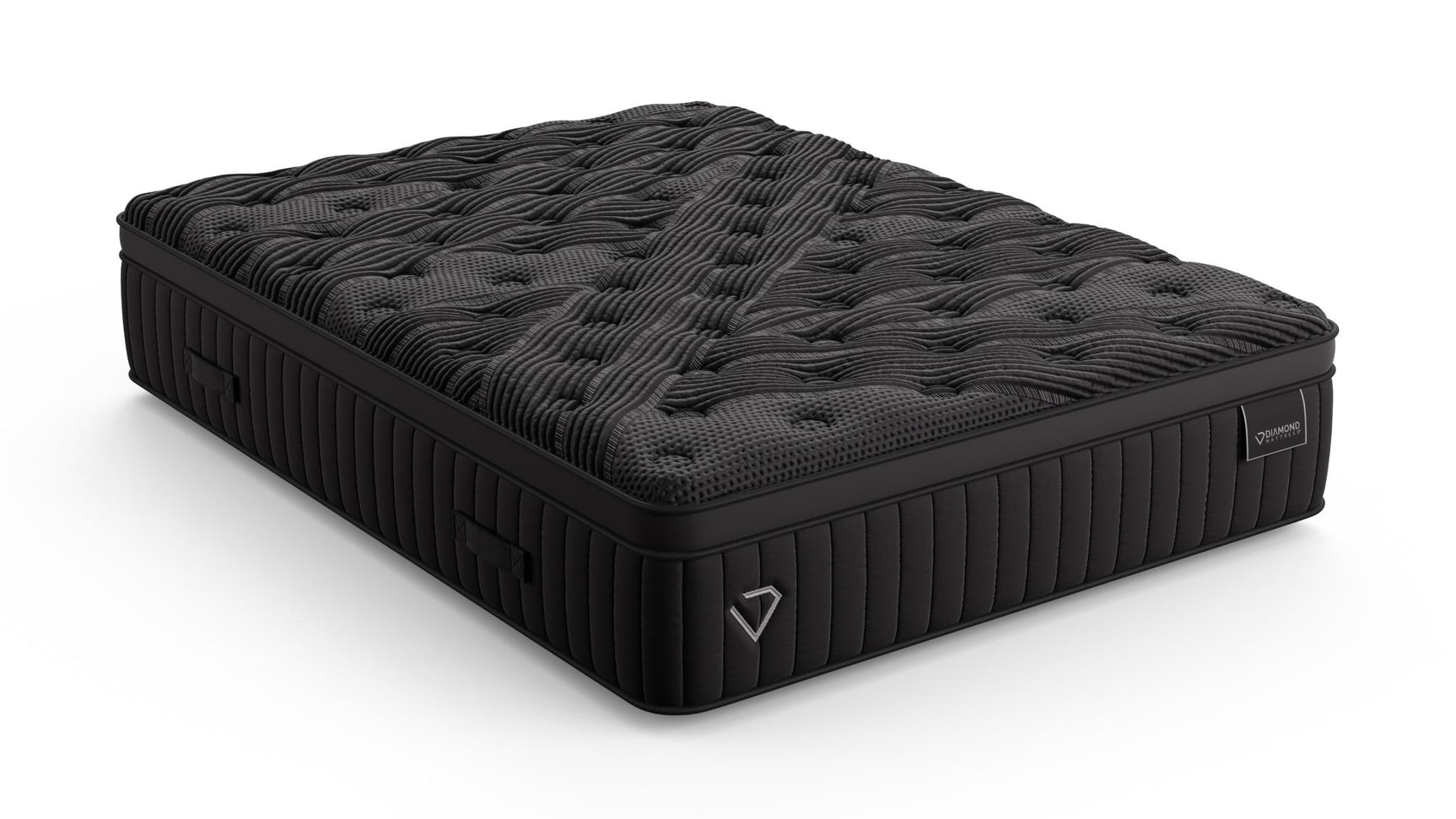 Black Diamond Telluride Luxe Quilted Hybrid 16" Plush Black Twin XL Mattress - Ornate Home