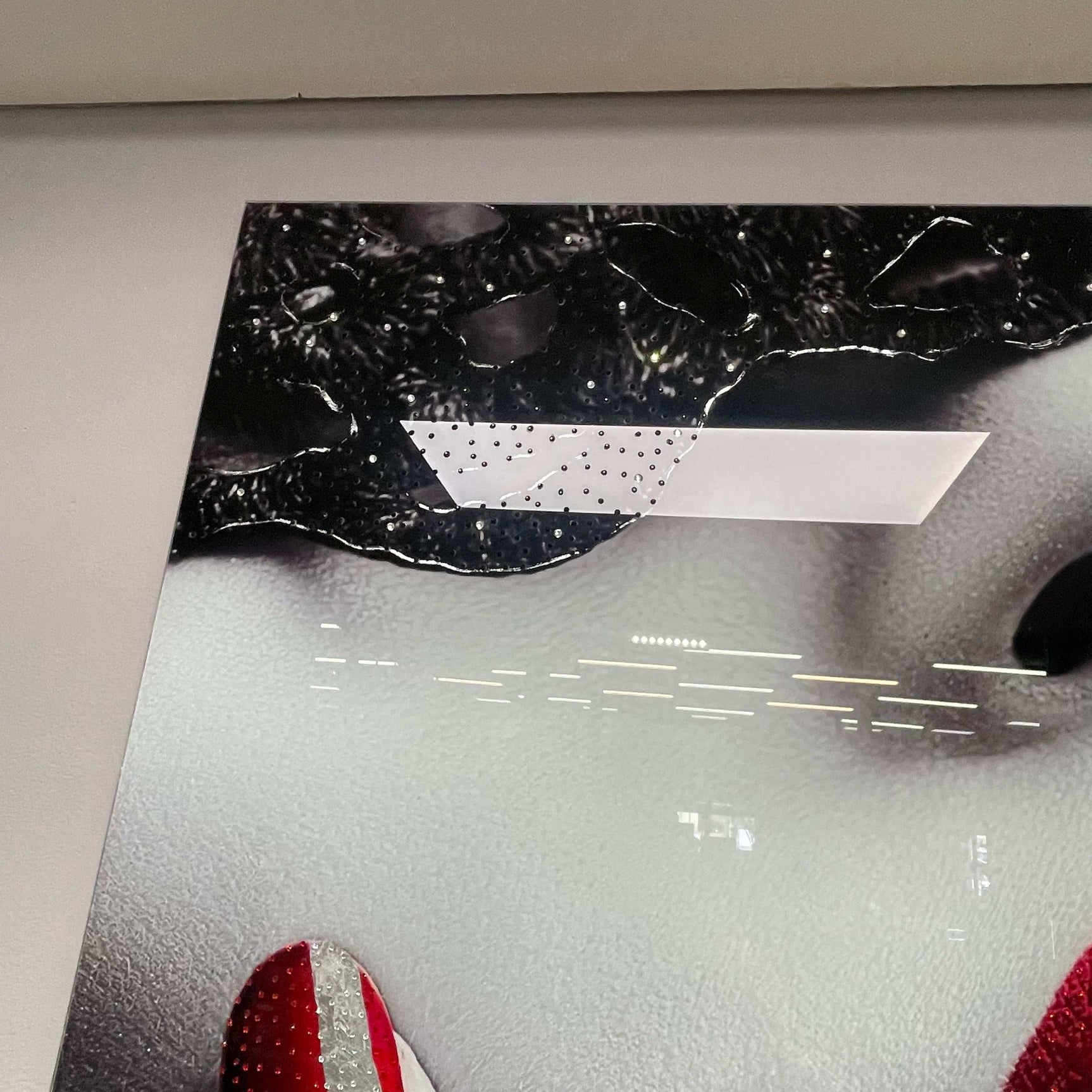 Black Lace Tempered Glass w / Foil & Rhinestones Wall ArtWall Art - Ornate Home