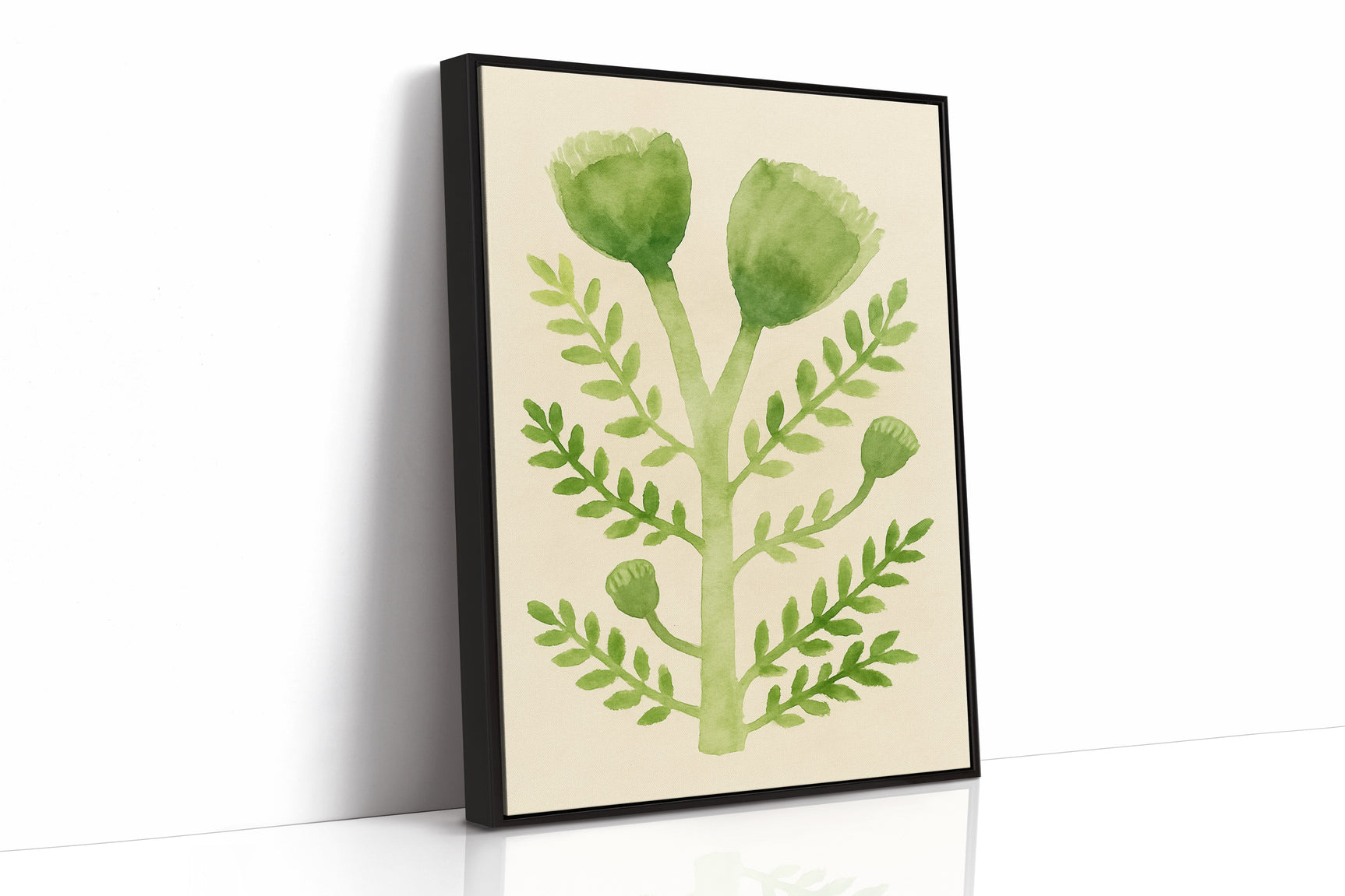Elegant Green Botanical Watercolor Art Print