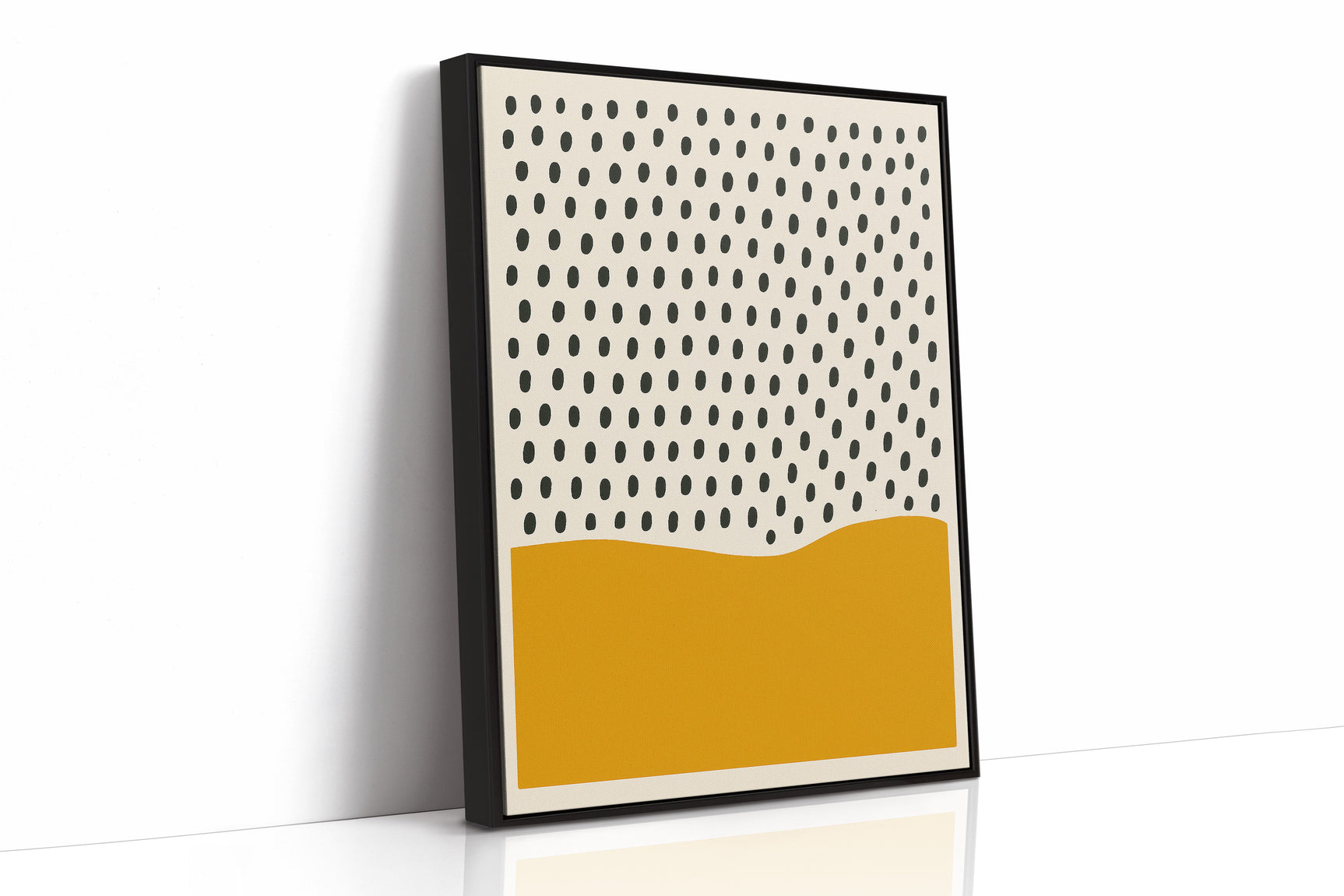 Modern Abstract Art Print - Minimalist Dots and Waves