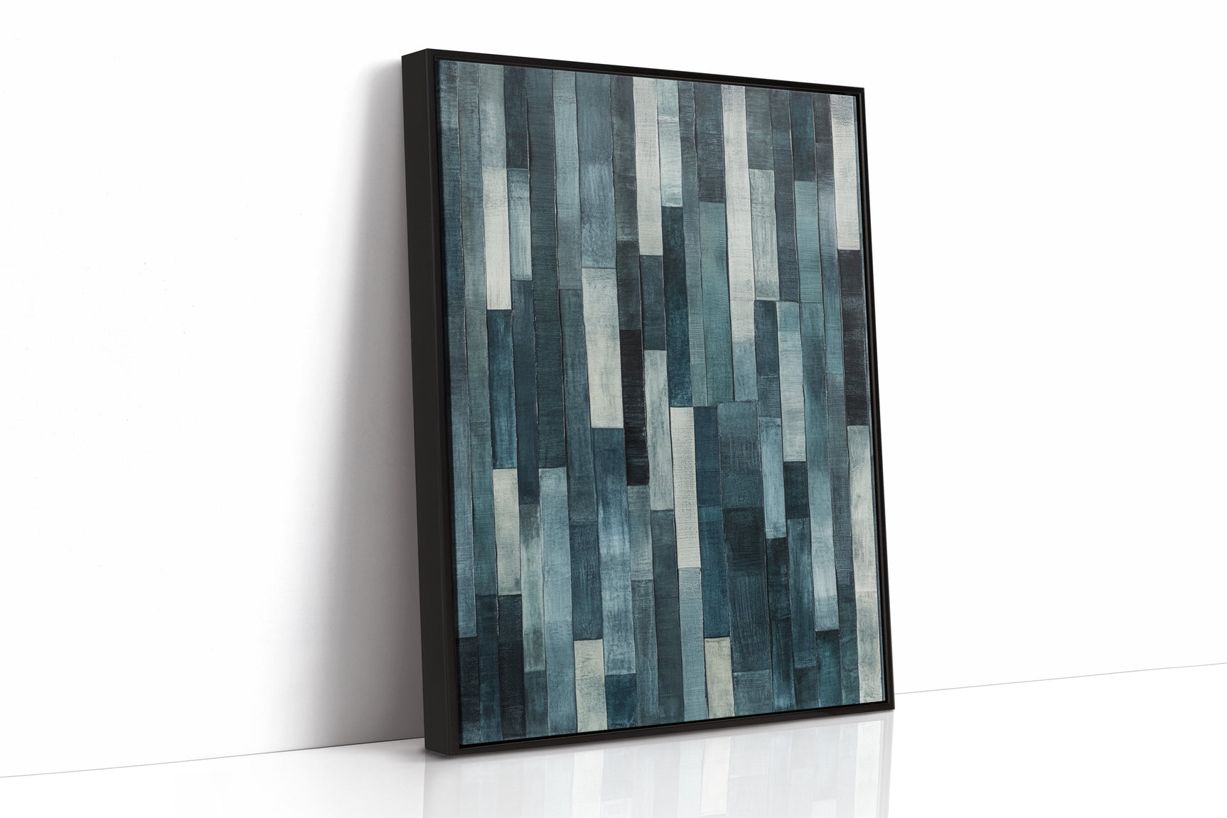 Midnight Panels – Abstract Vertical Woodgrain Art Print