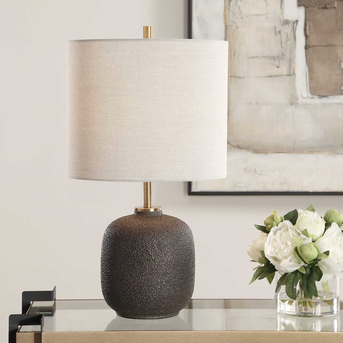 Blacktop Black Textured Buffet Lamp - Ornate Home