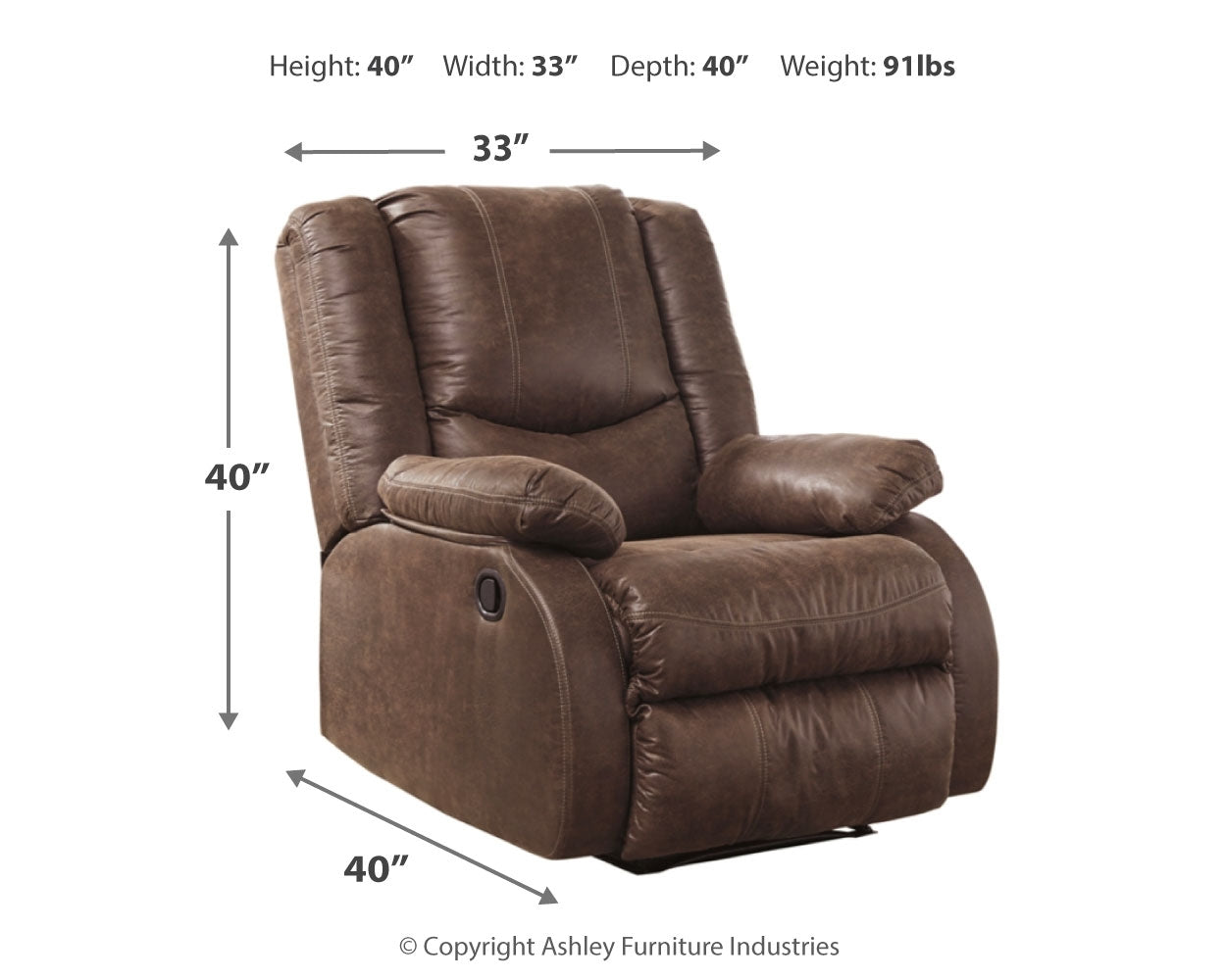 Bladewood Coffee Manual Recliner (Online Special Price) - Ornate Home