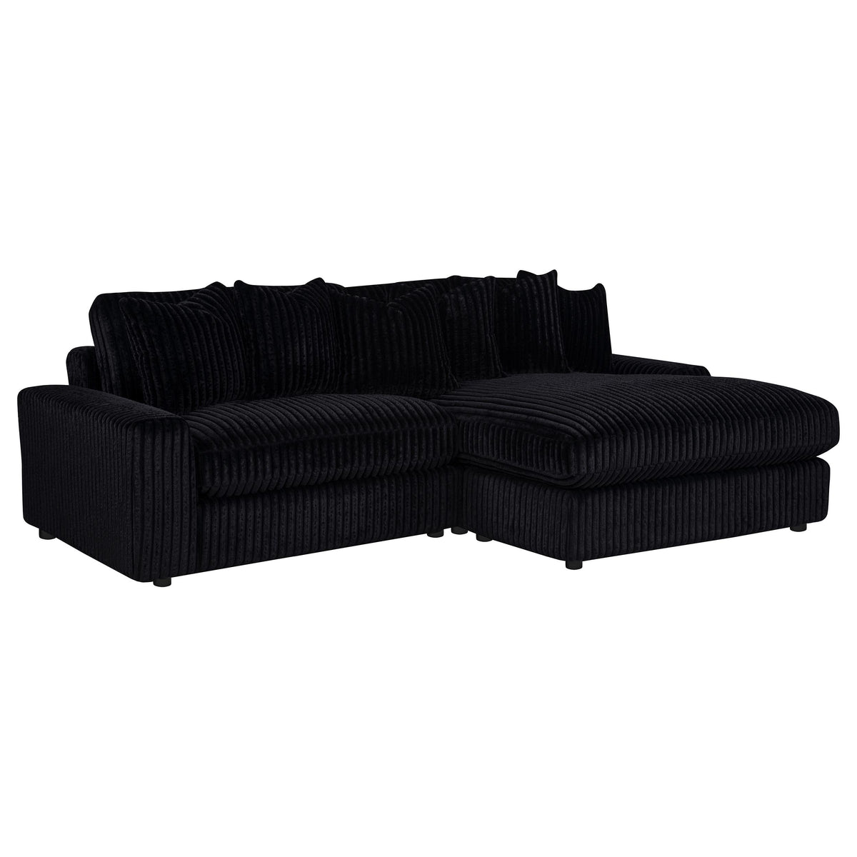 Blaine Black Upholstered Reversible Chaise Sectional Sofa - Ornate Home