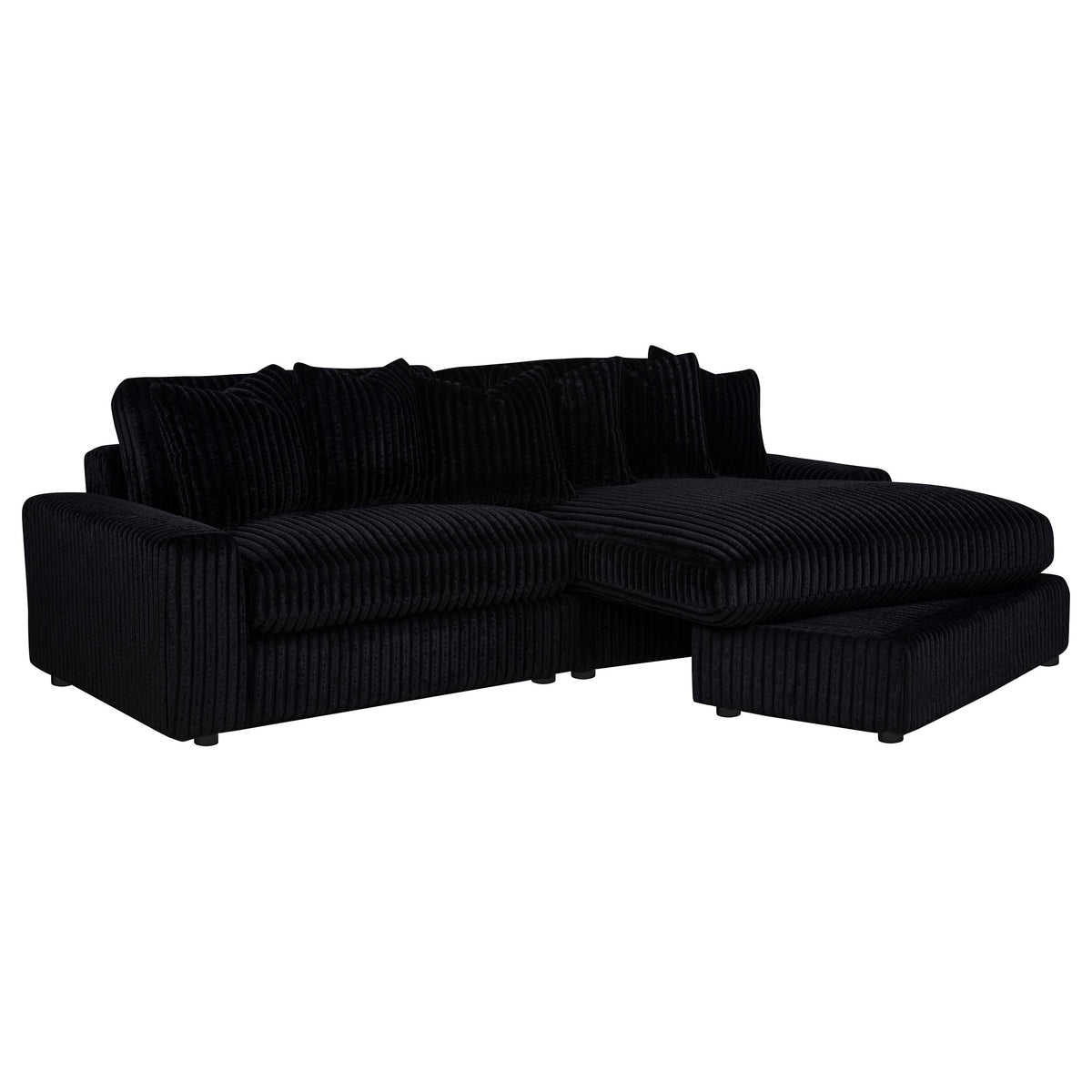 Blaine Black Upholstered Reversible Chaise Sectional Sofa - Ornate Home