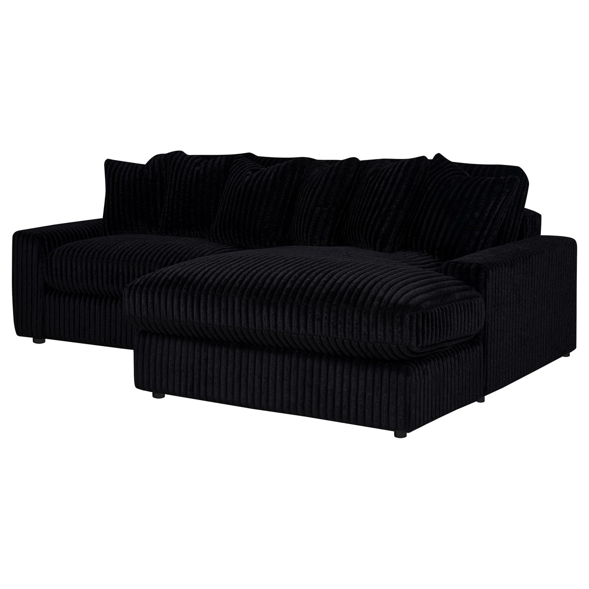 Blaine Black Upholstered Reversible Chaise Sectional Sofa - Ornate Home