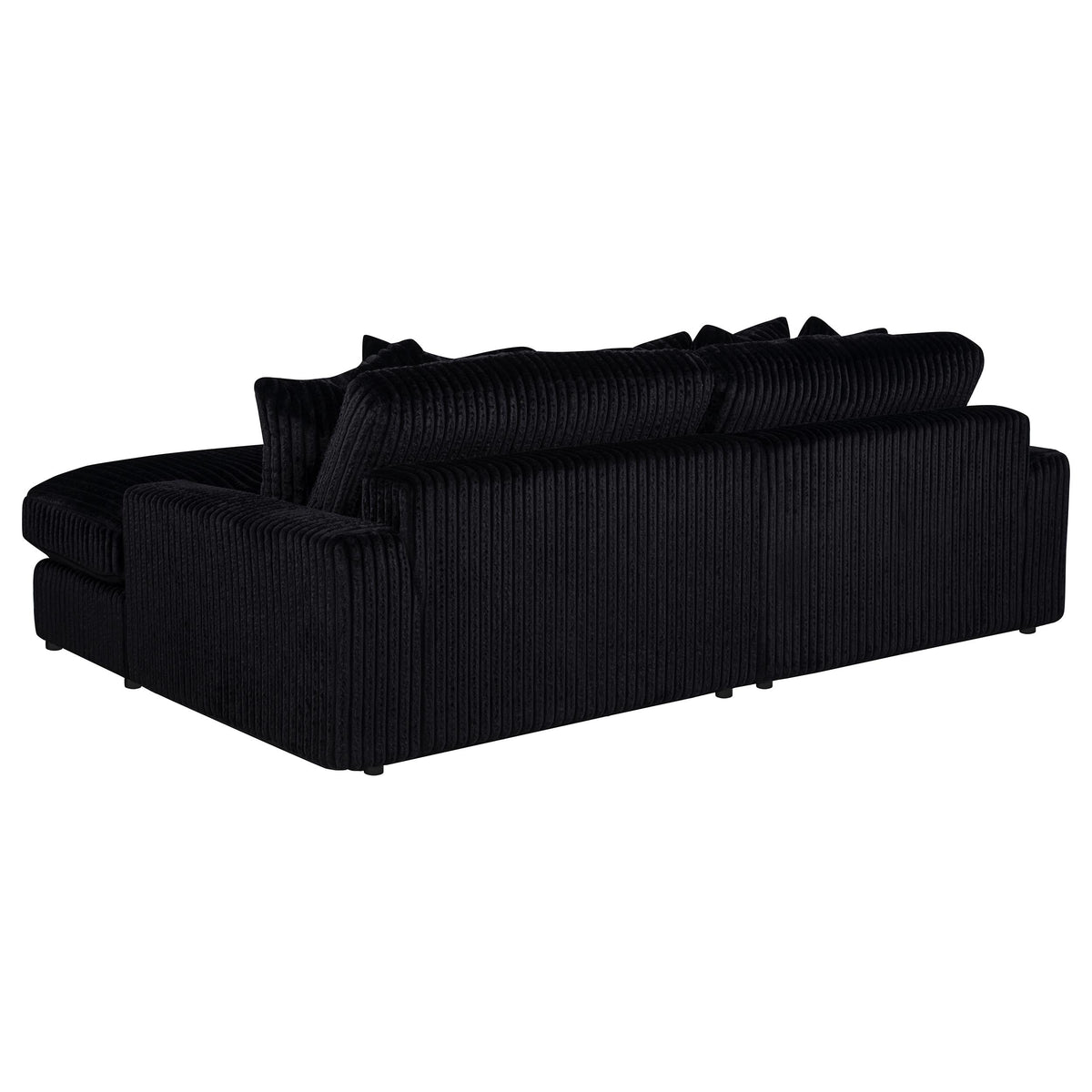 Blaine Black Upholstered Reversible Chaise Sectional Sofa - Ornate Home