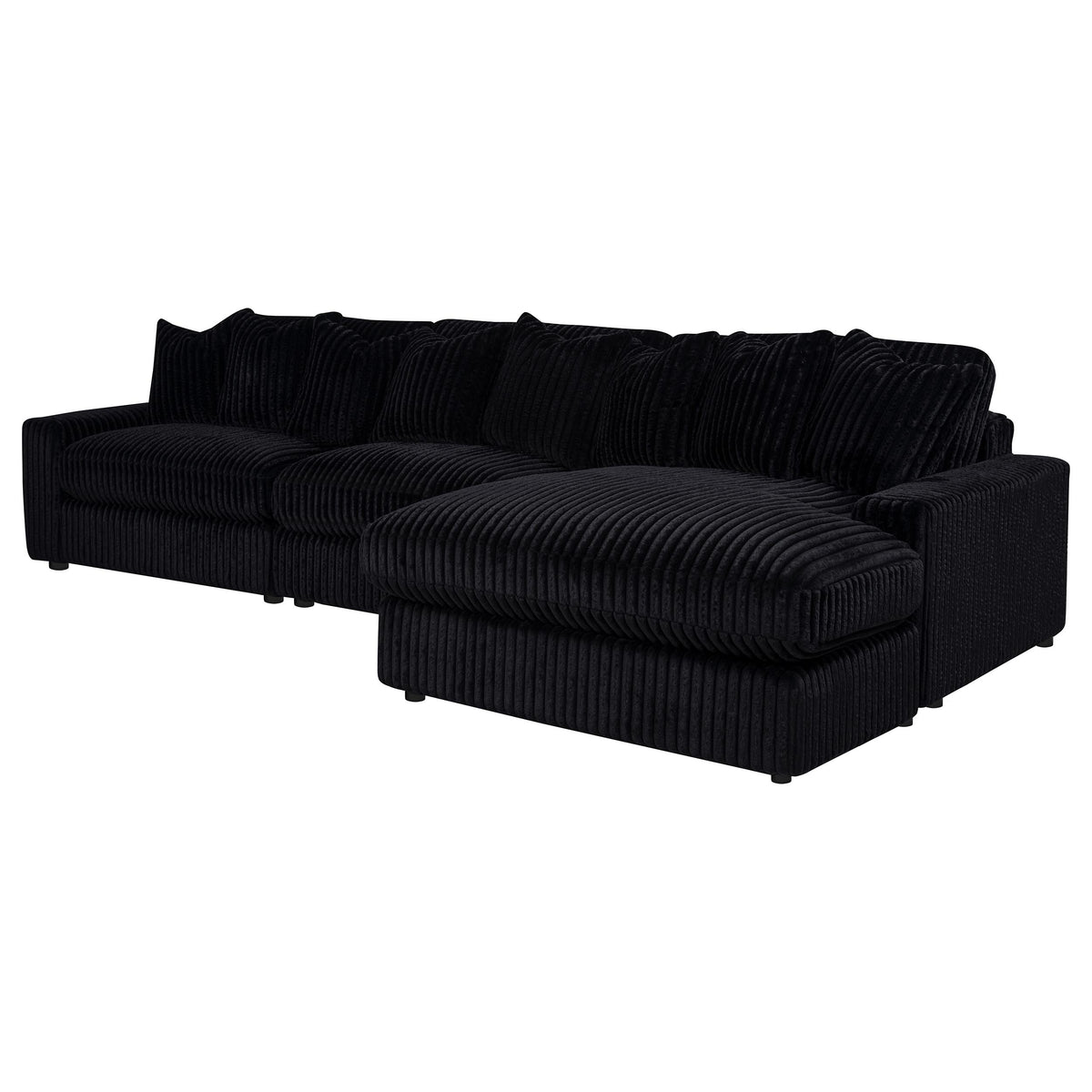 Blaine Black Upholstered Reversible Chaise Sectional Sofa - Ornate Home