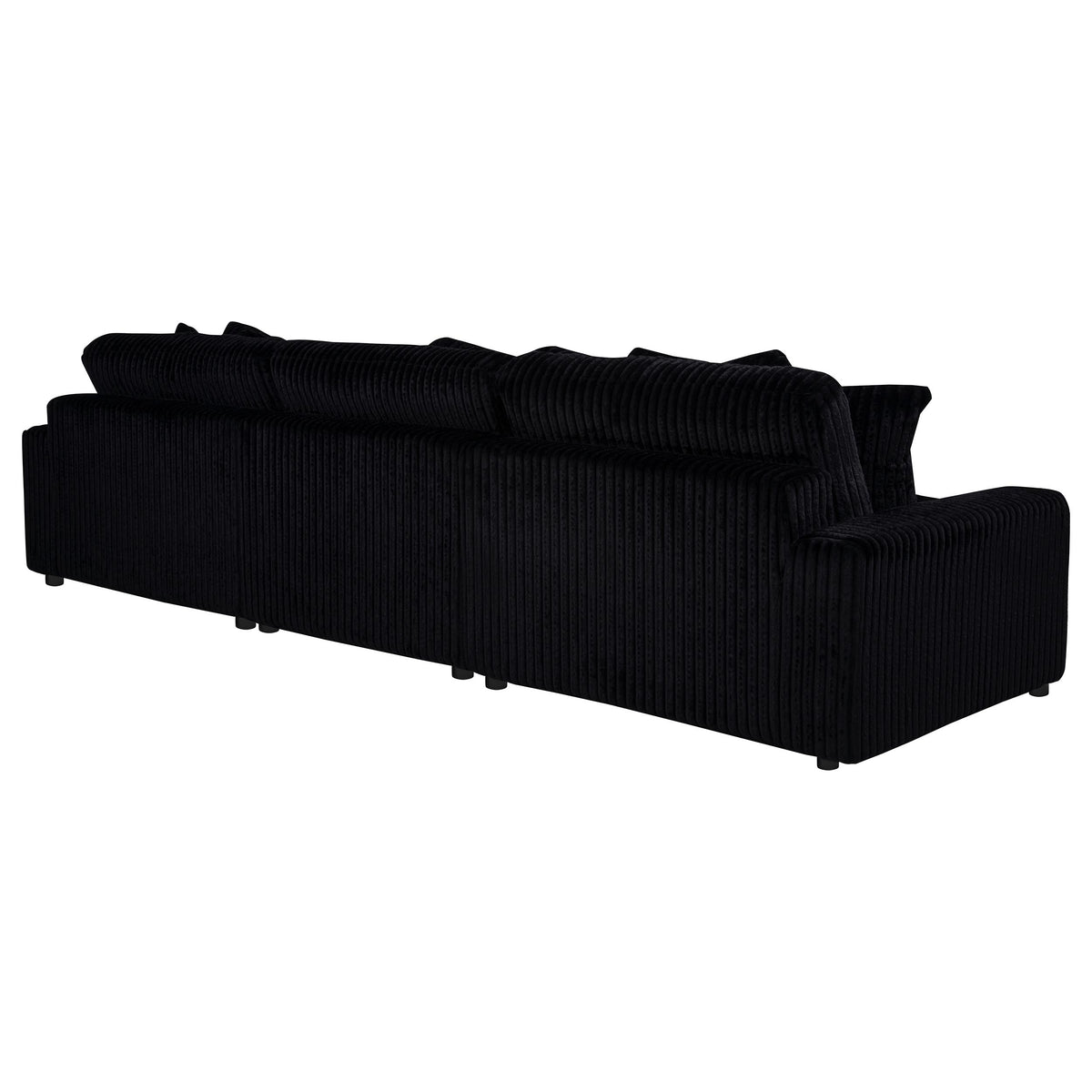 Blaine Black Upholstered Reversible Chaise Sectional Sofa - Ornate Home
