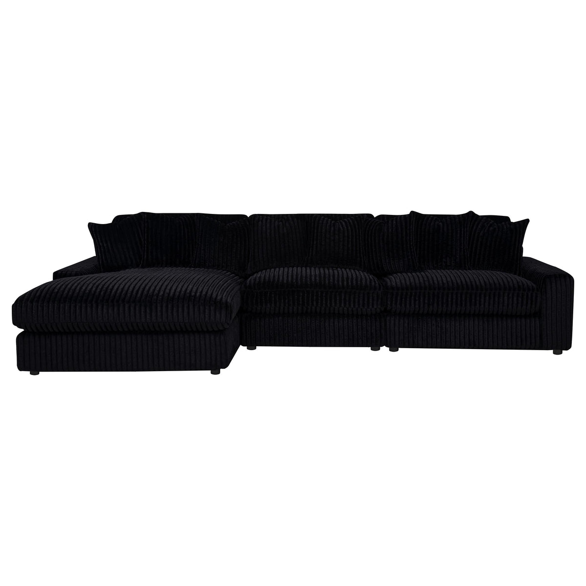 Blaine Black Upholstered Reversible Chaise Sectional Sofa - Ornate Home